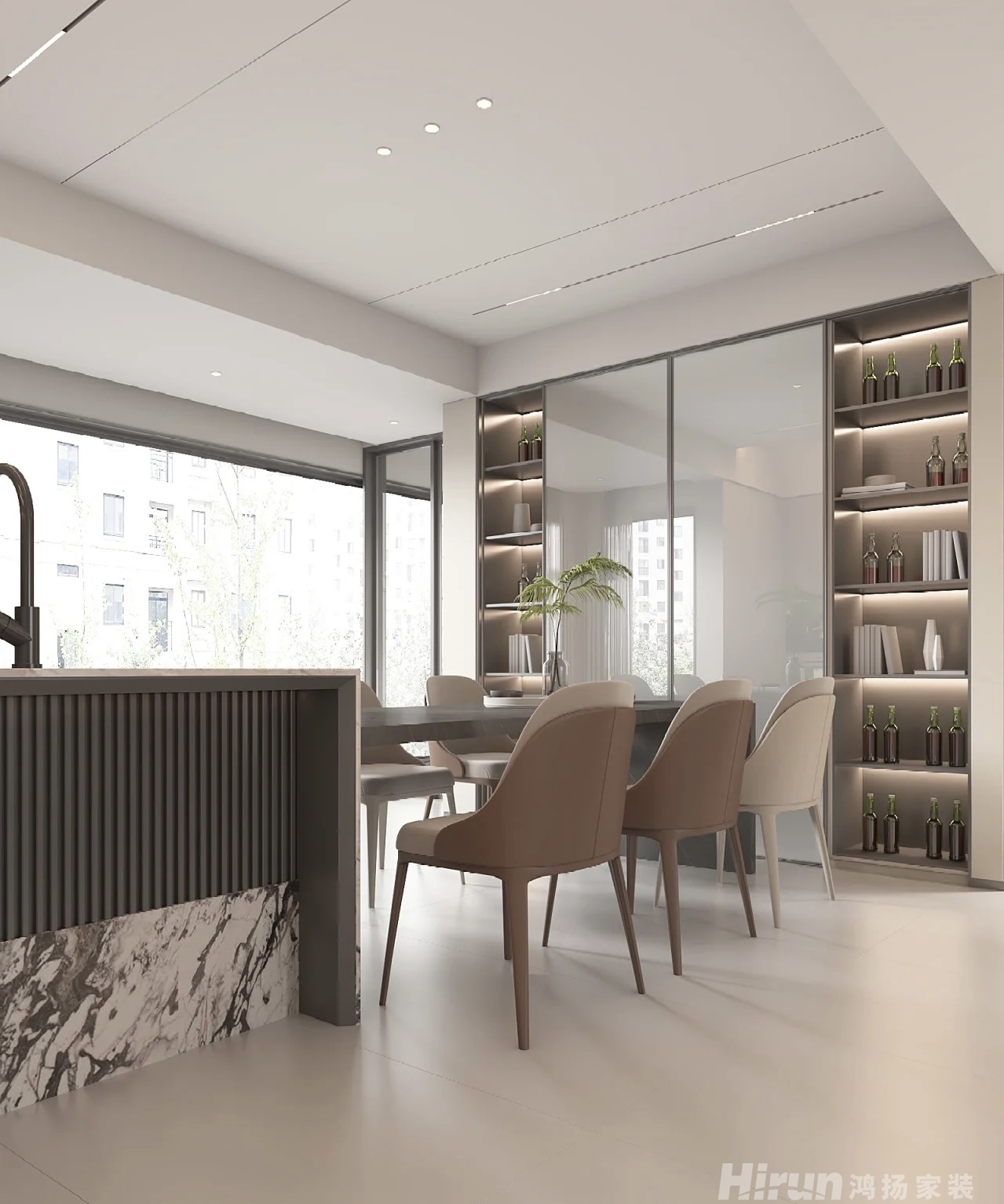 復興匯中央145㎡雅致現代四居室 裝修案例效果圖-2