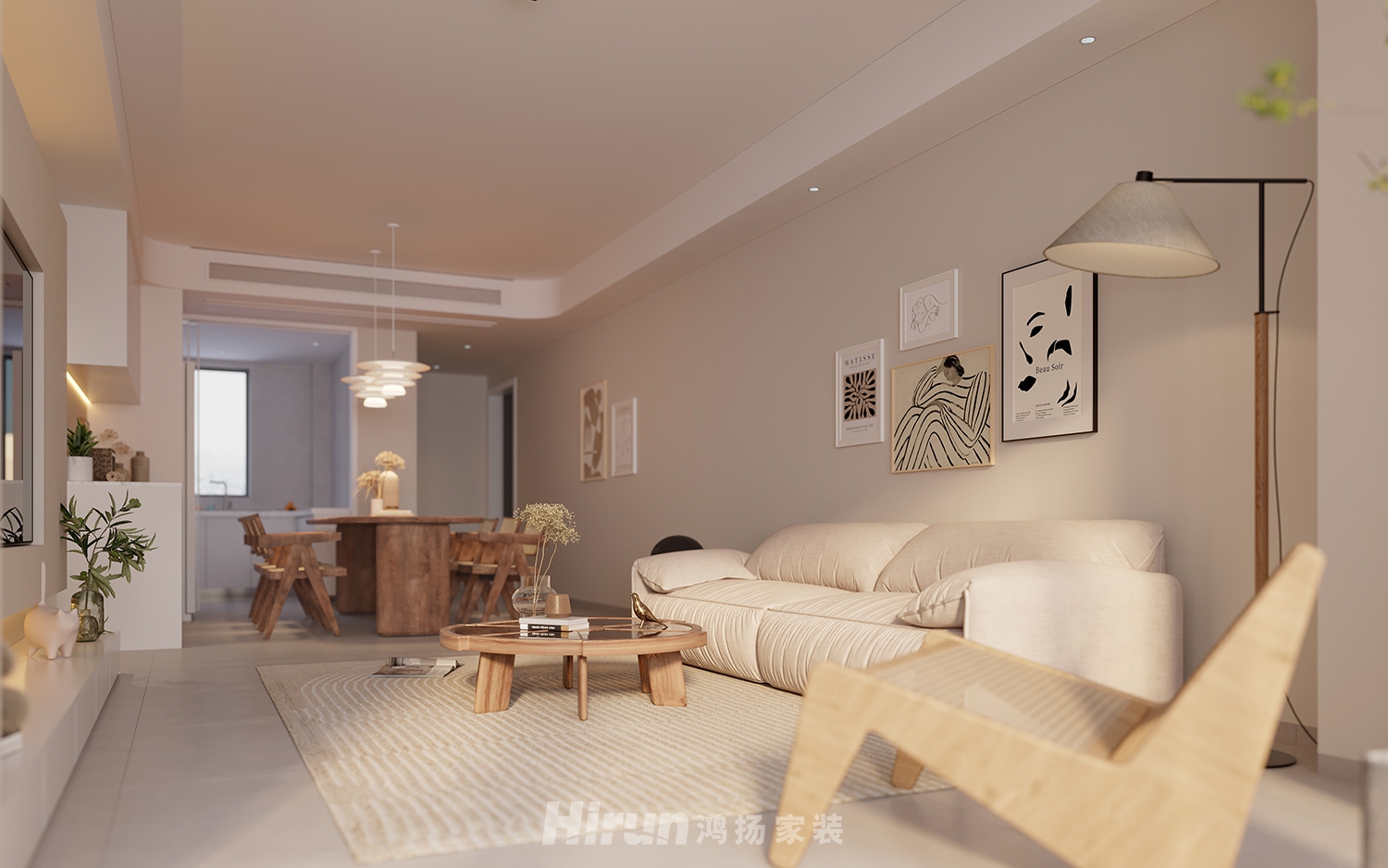保利大都匯135㎡北歐之光四居室 裝修案例效果圖-1