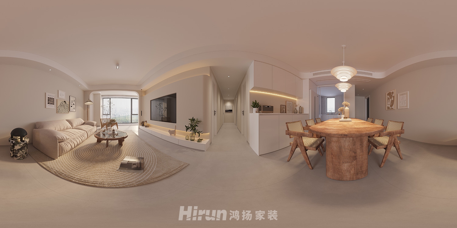 保利大都匯135㎡北歐之光四居室 裝修案例效果圖-2