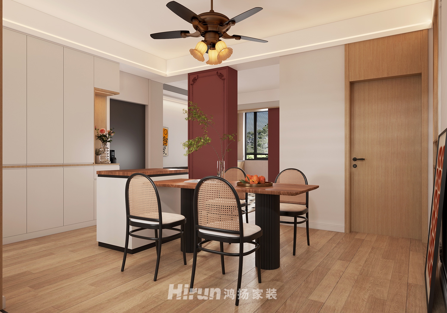 中南大學職工宿舍80㎡新裝飾主義三居室 裝修案例效果圖-3