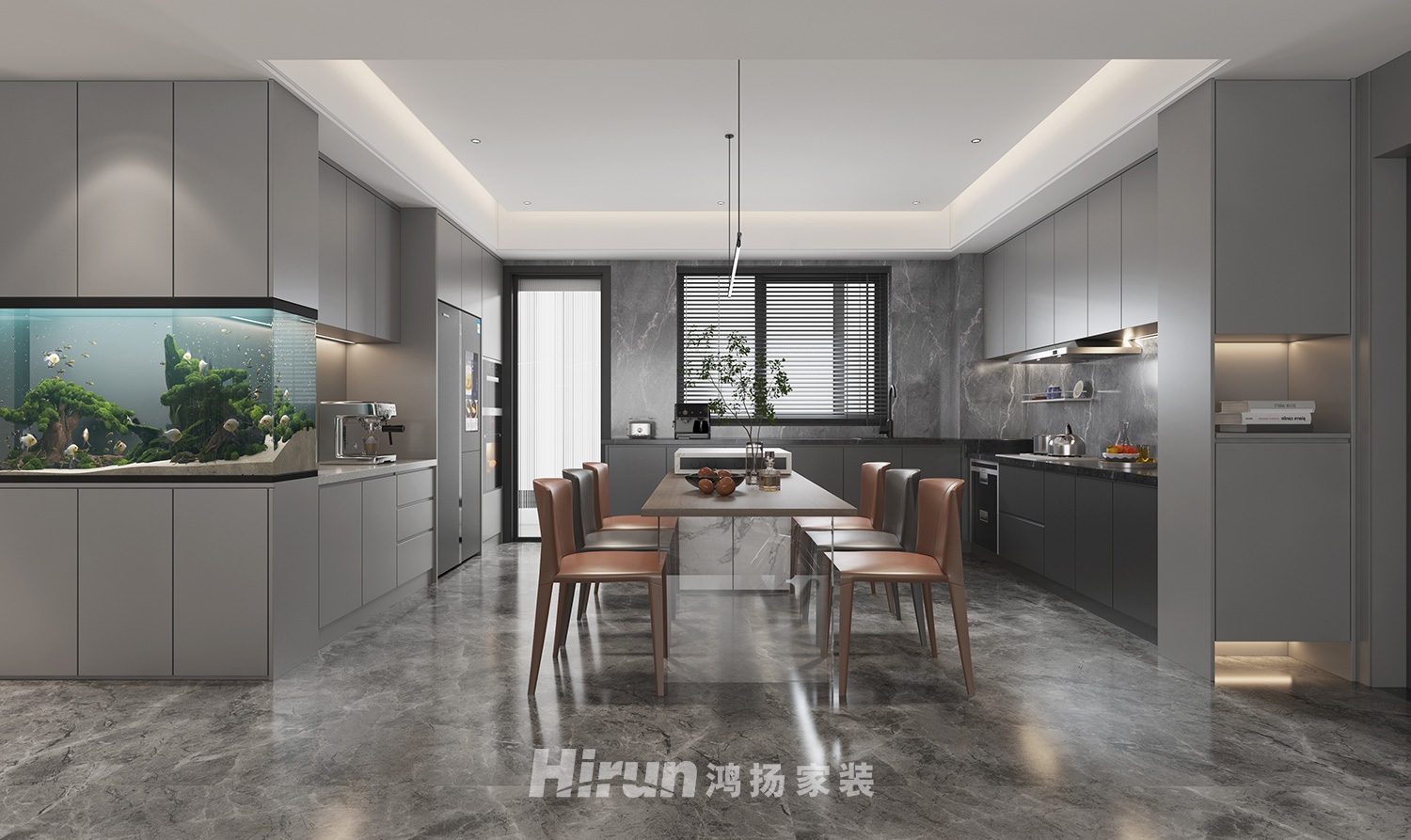 綠地麓湖郡147㎡雅致現代四居室 裝修案例效果圖-3