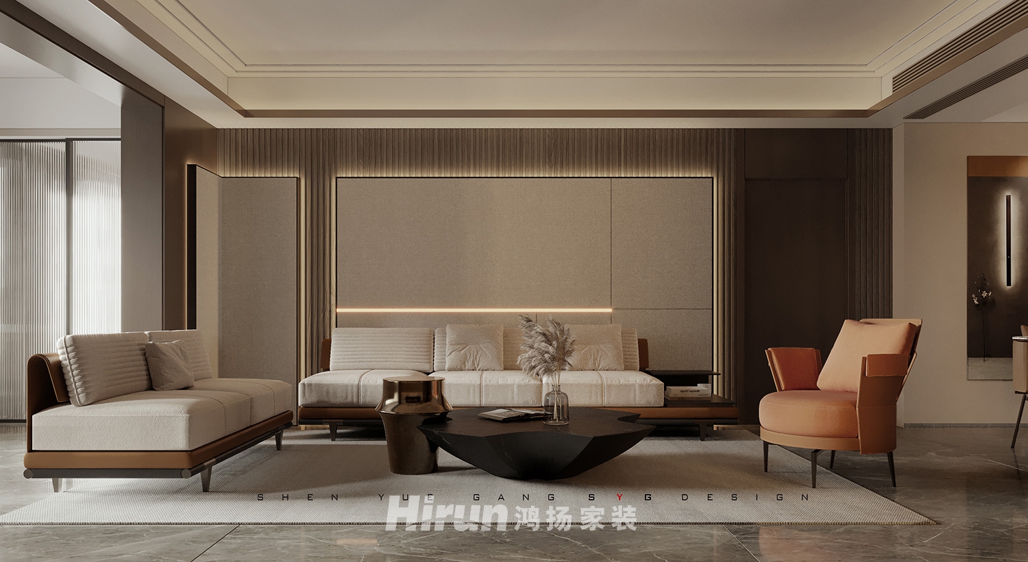 璟麟府180㎡新裝飾主義四居室 裝修案例效果圖-2