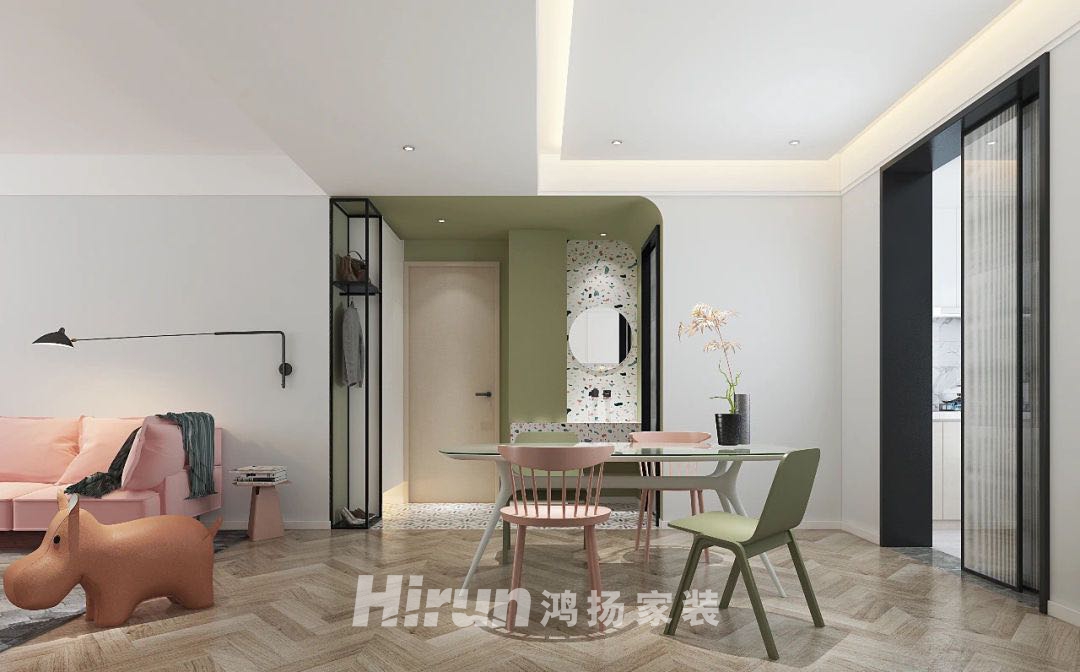 鑫遠翡麗郡110㎡優雅繽紛三居室 裝修案例實景圖-2