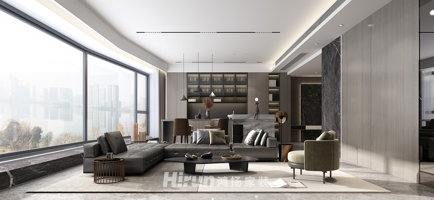 保利天禧240㎡雅致現(xiàn)代四居室 裝修案例效果圖-3