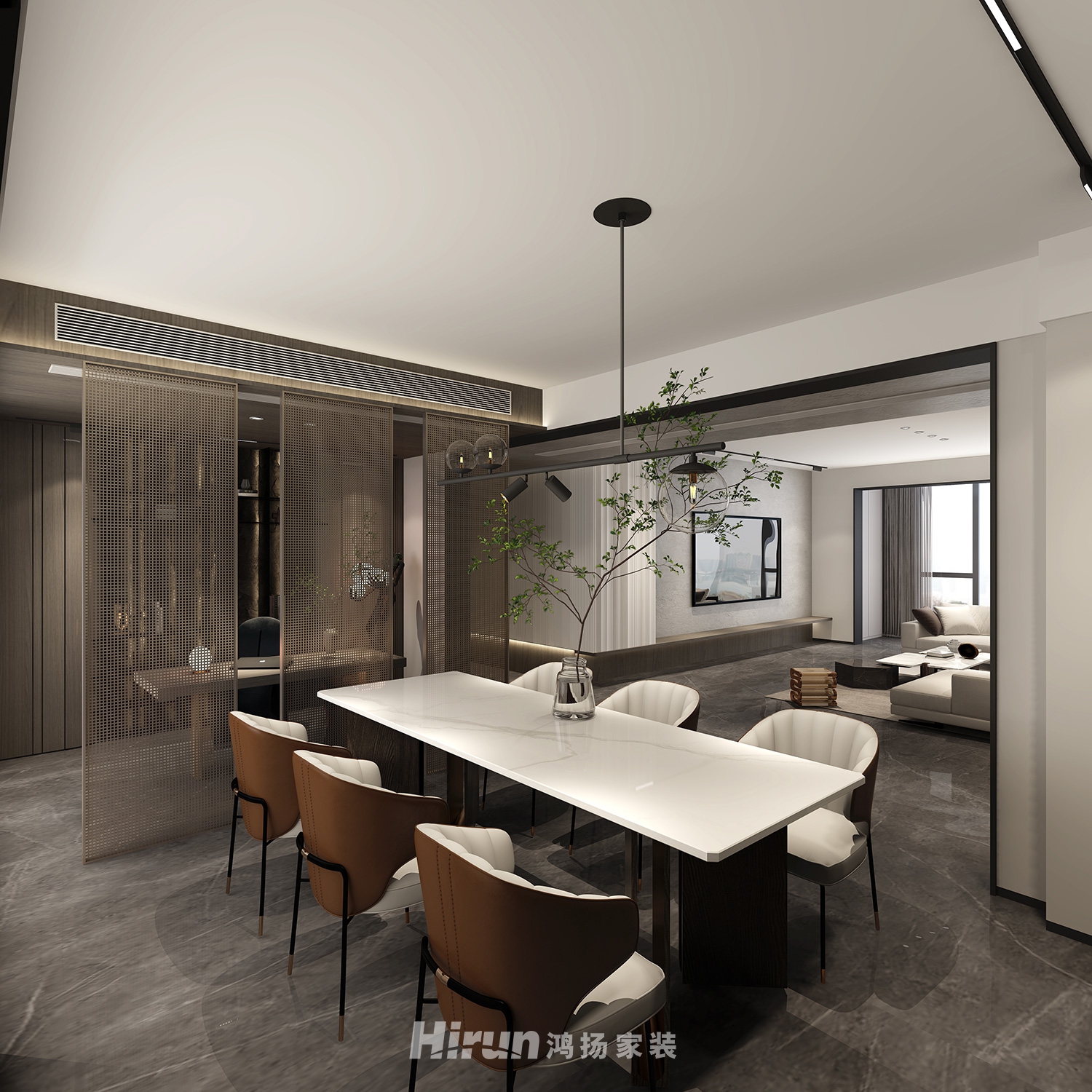 正榮濱江紫闕臺180㎡新裝飾主義大平層 裝修案例效果圖-4