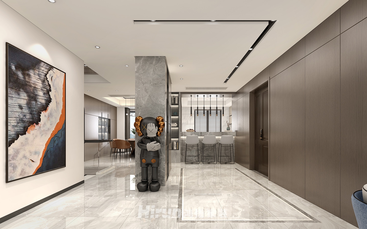 艾美瀟湘260㎡新裝飾主義四居室 裝修案例效果圖-6