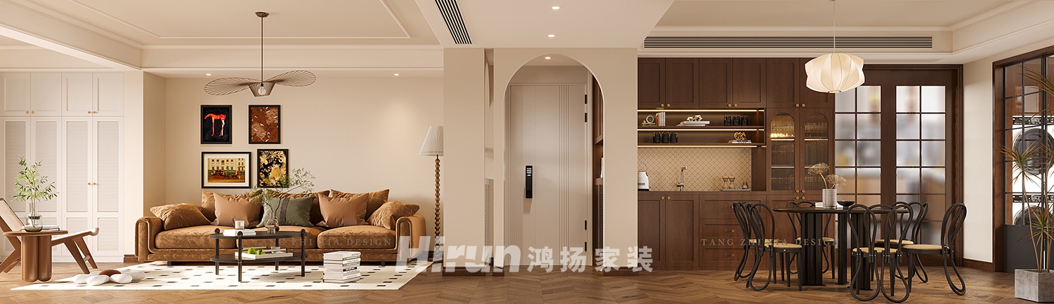 金葳佳園168㎡復古風潮四居室 裝修案例效果圖-2