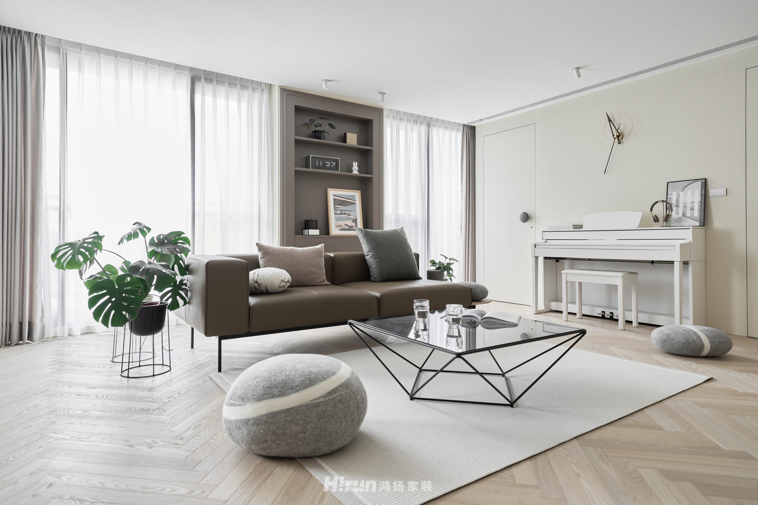 凱爾花緹紫郡135㎡北歐之光大平層 裝修案例效果圖-2