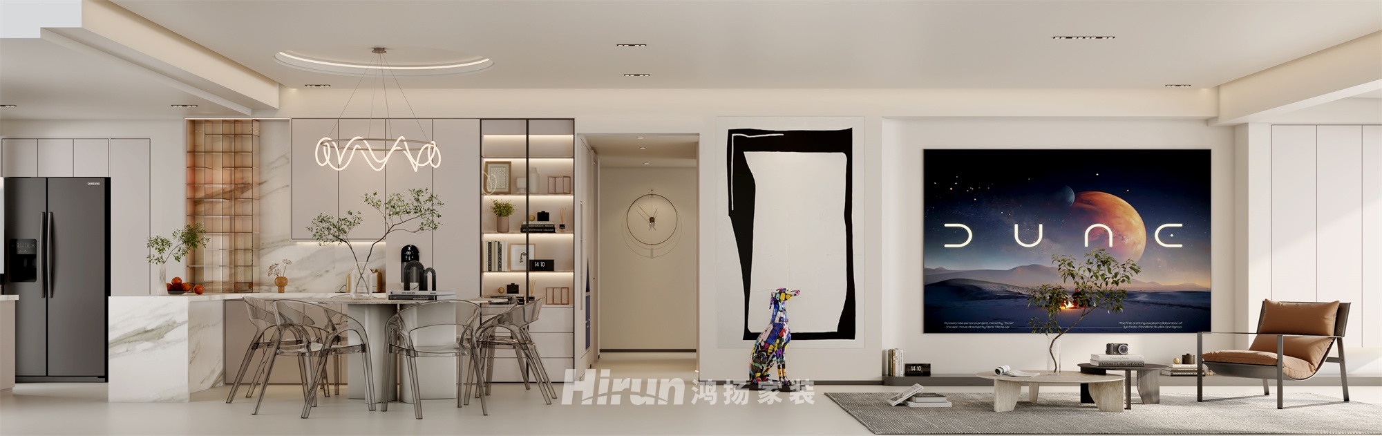 中航城168㎡雅致現代四居室 裝修案例效果圖-2