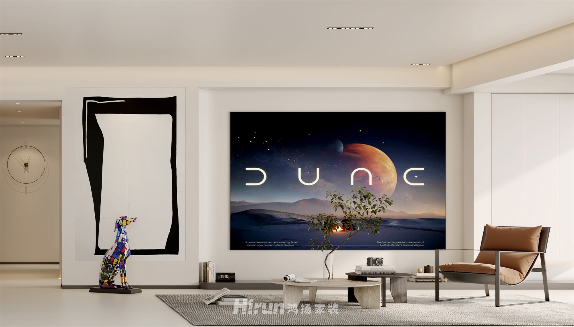 中航城168㎡雅致現代四居室 裝修案例效果圖-1