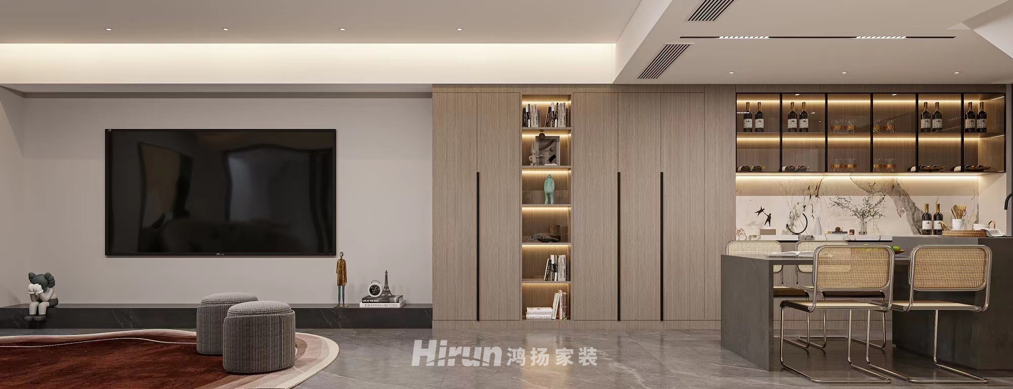 翹楚棠180㎡雅致現代疊墅 裝修案例效果圖-4