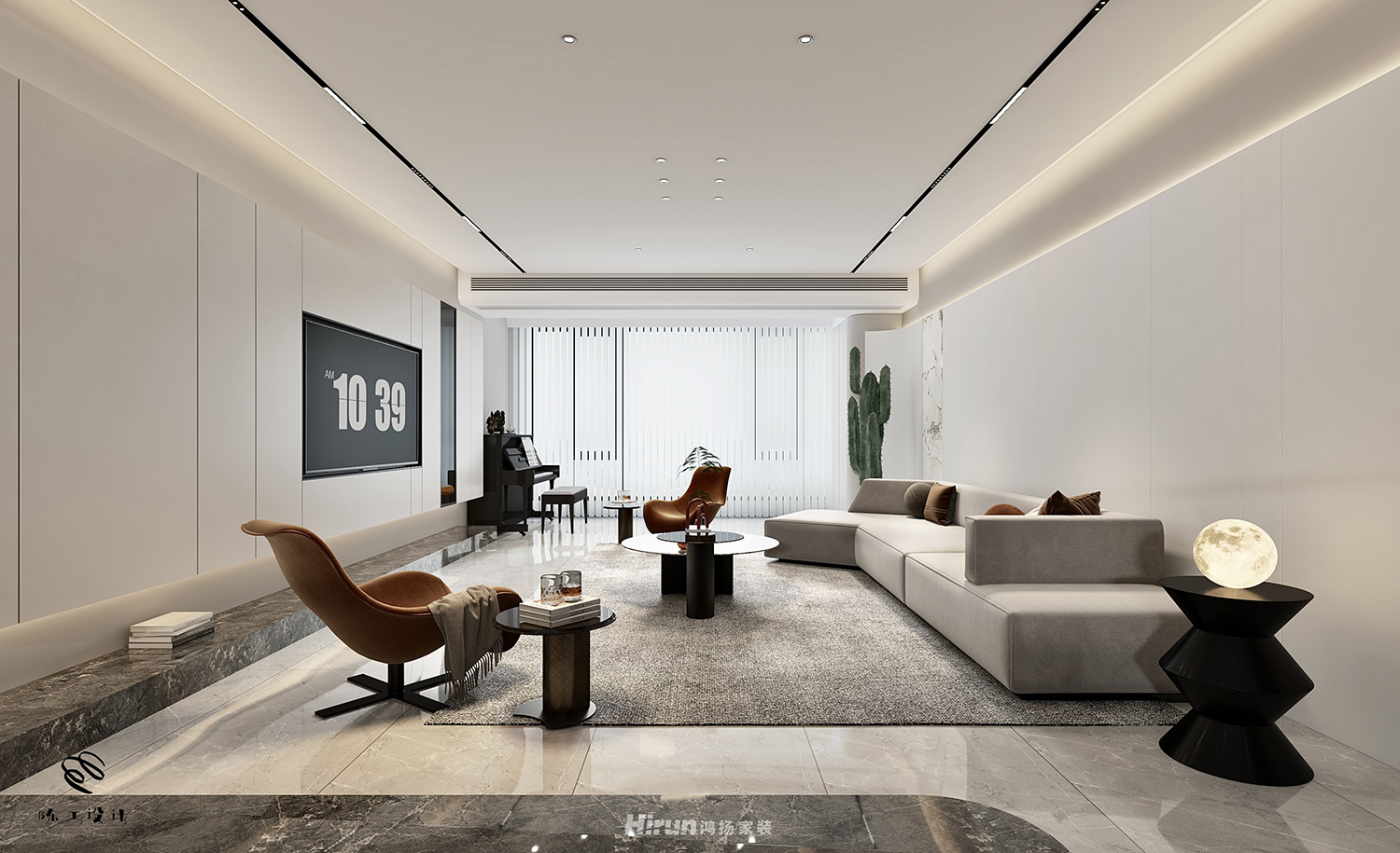 八方小區218㎡雅致現代大平層 裝修案例效果圖-4