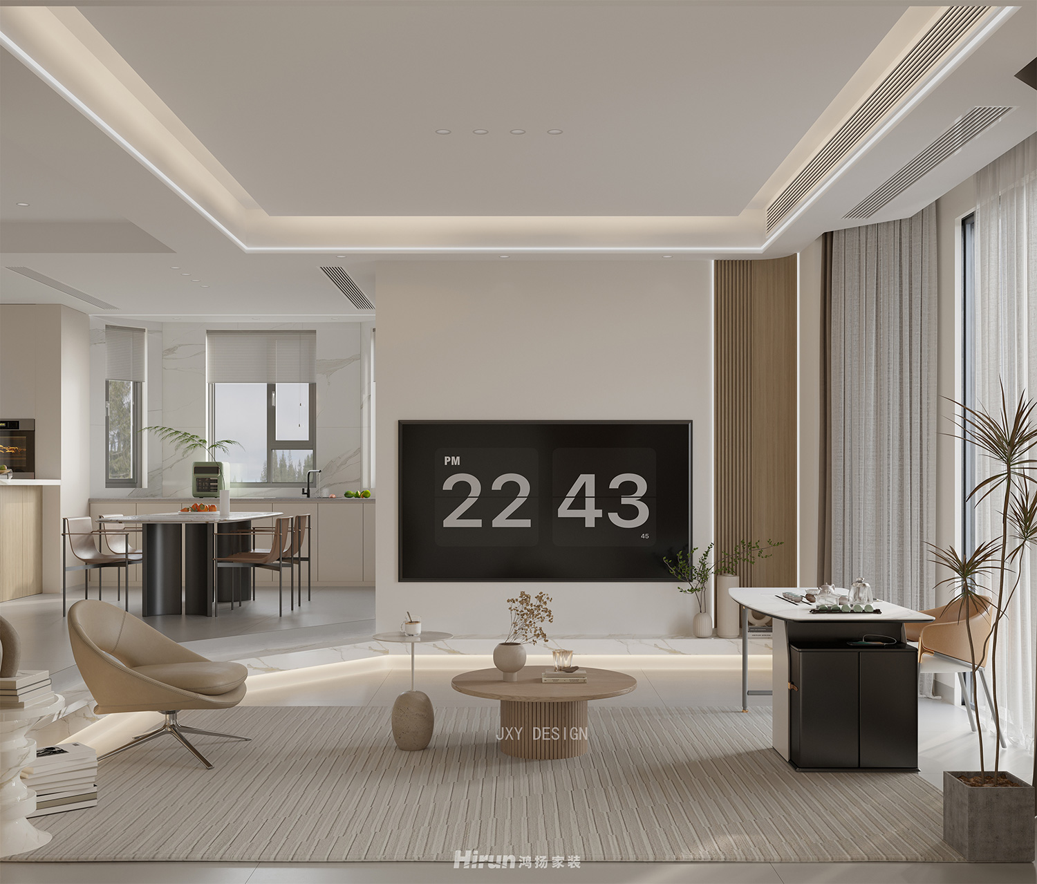 保利金香檳320㎡北歐之光別墅 裝修案例效果圖-5