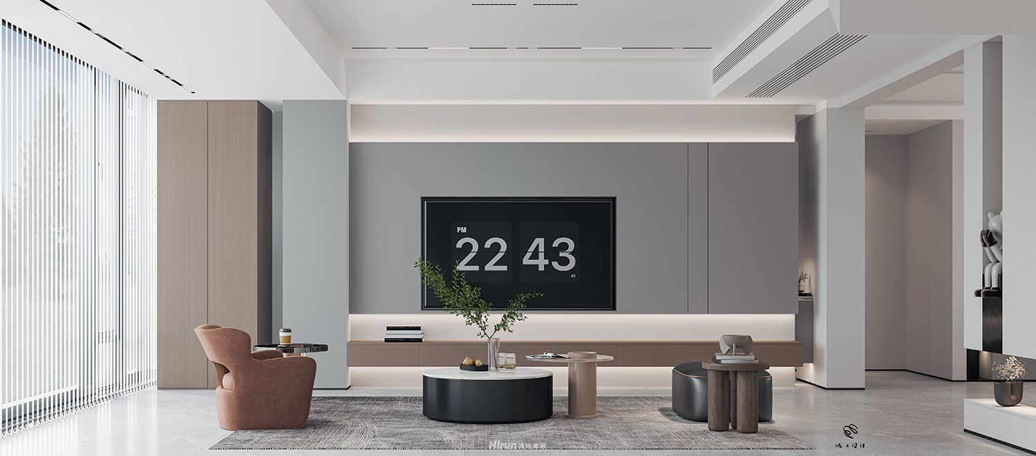 長房越秀星悅薈347㎡雅致現(xiàn)代疊墅 裝修案例效果圖-4