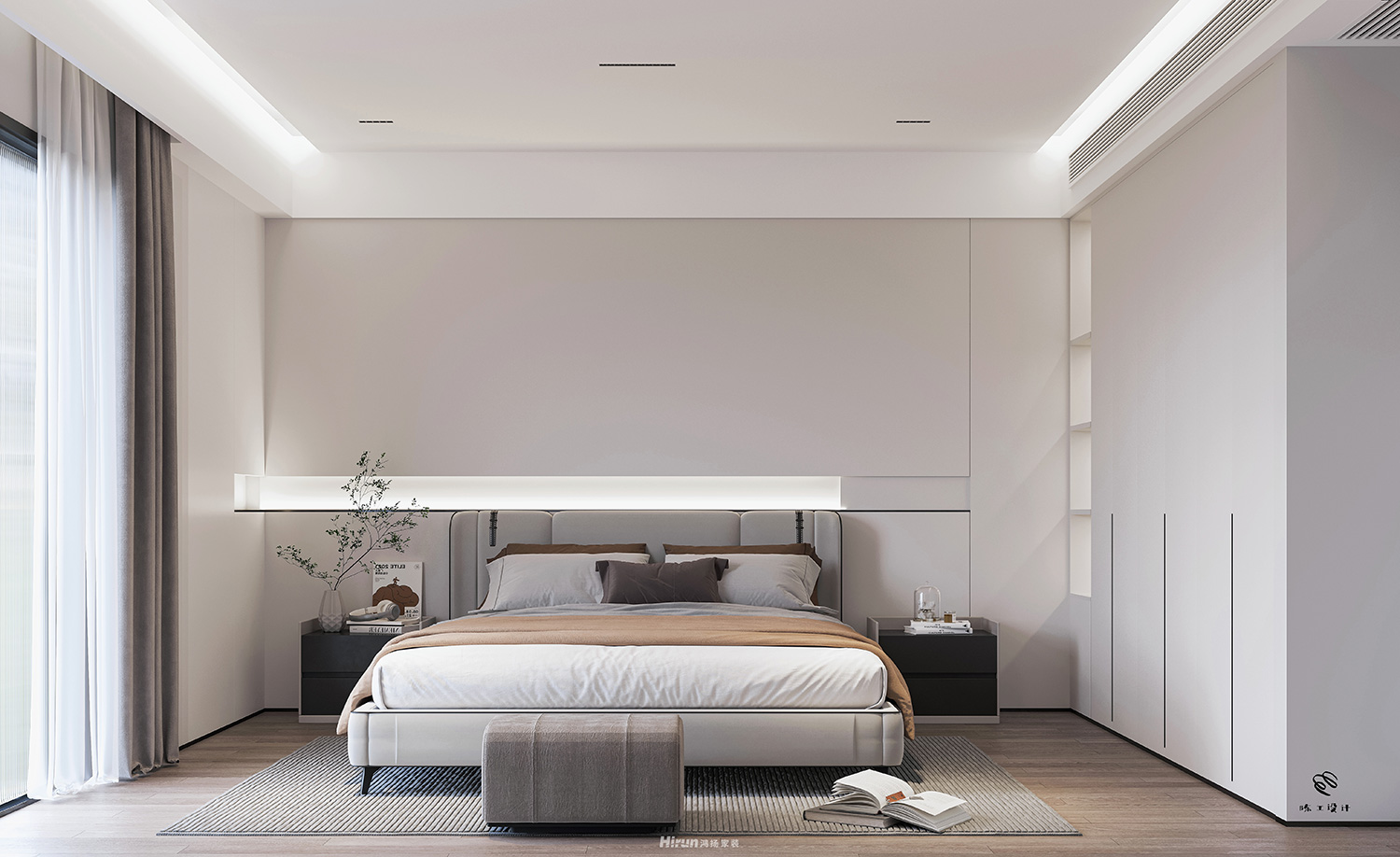 長房越秀星悅薈347㎡雅致現(xiàn)代疊墅 裝修案例效果圖-1