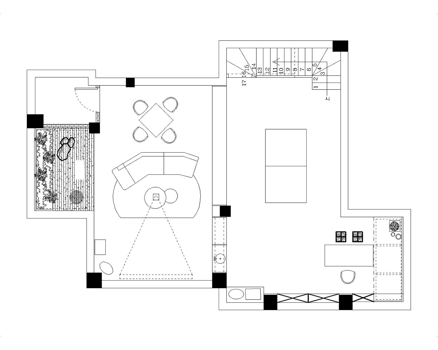 長房越秀星悅薈347㎡雅致現(xiàn)代疊墅 裝修案例效果圖-9