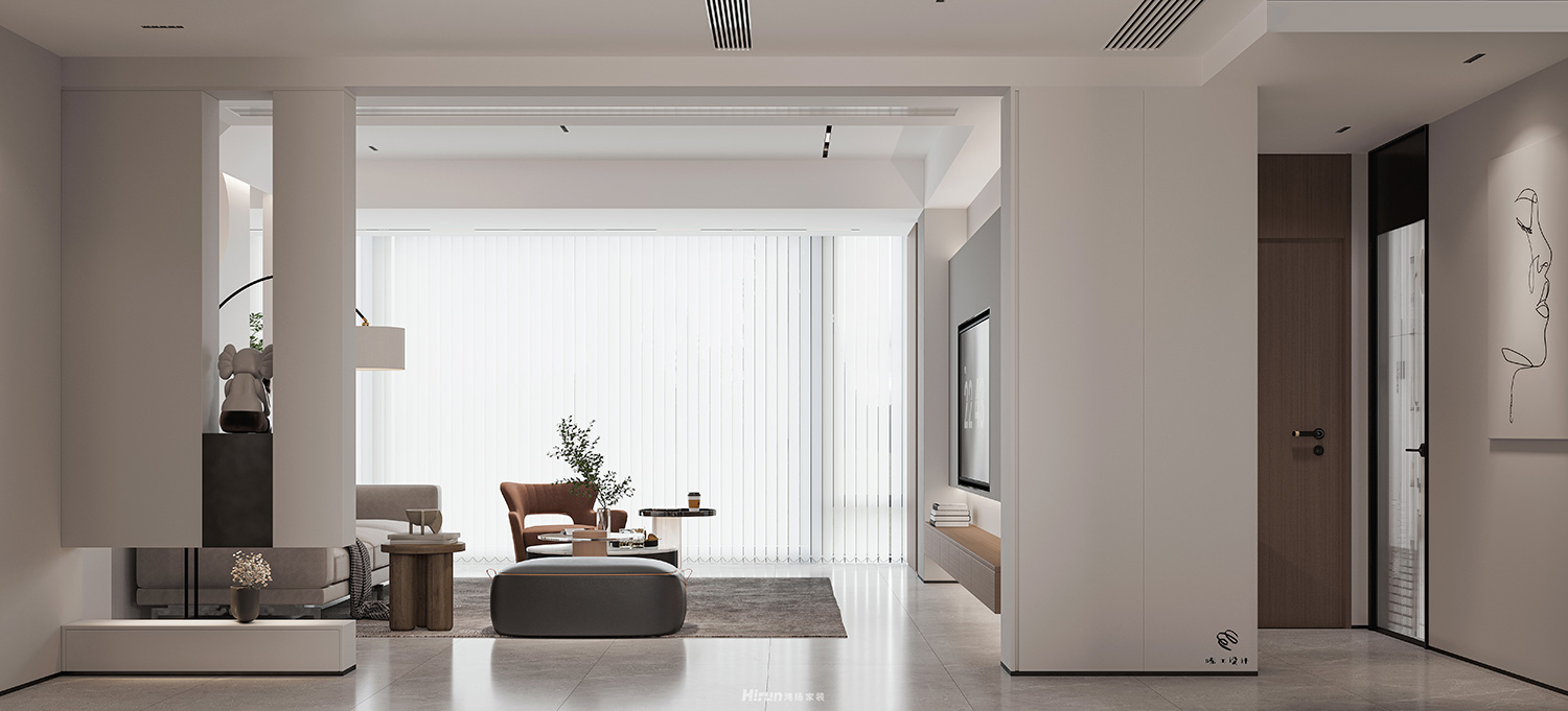 長房越秀星悅薈347㎡雅致現(xiàn)代疊墅 裝修案例效果圖-7