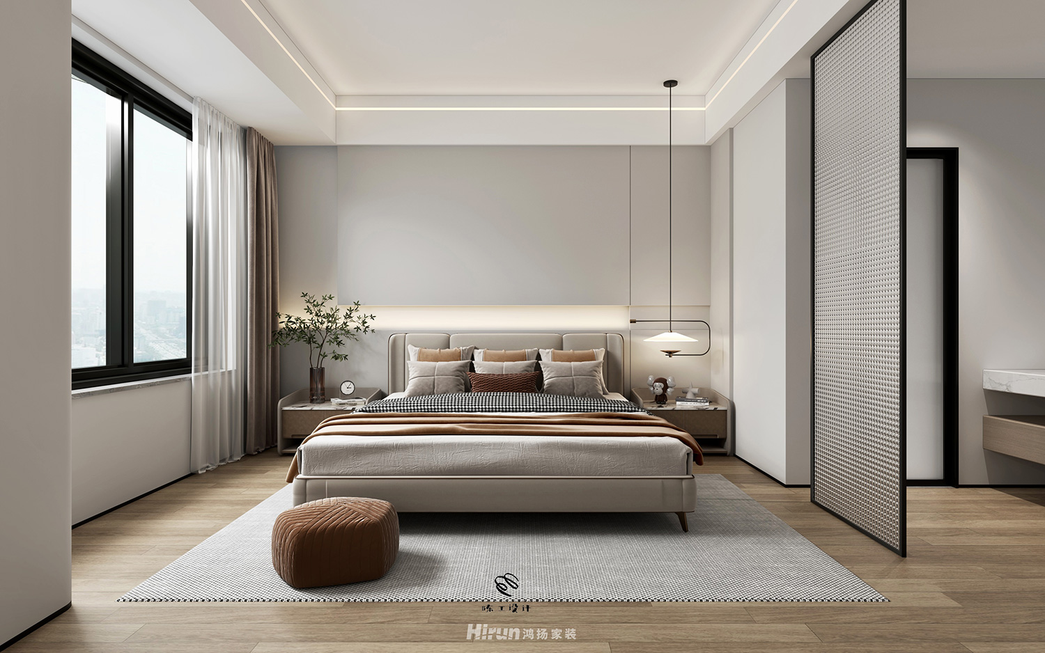 招商雍山湖194㎡雅致現代大平層 裝修案例效果圖-5