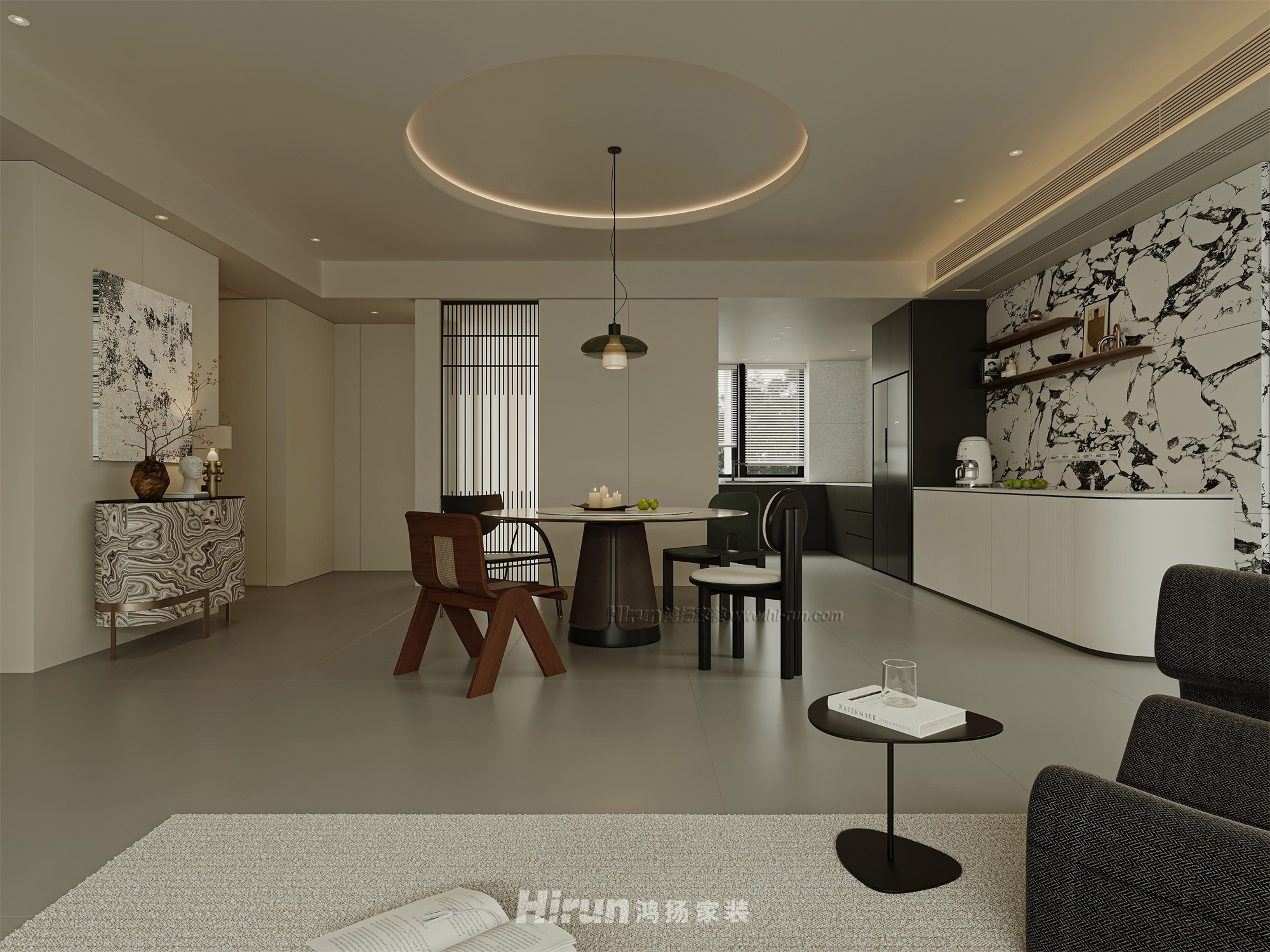 金茂云府208㎡雅致現代大平層 裝修案例效果圖-2