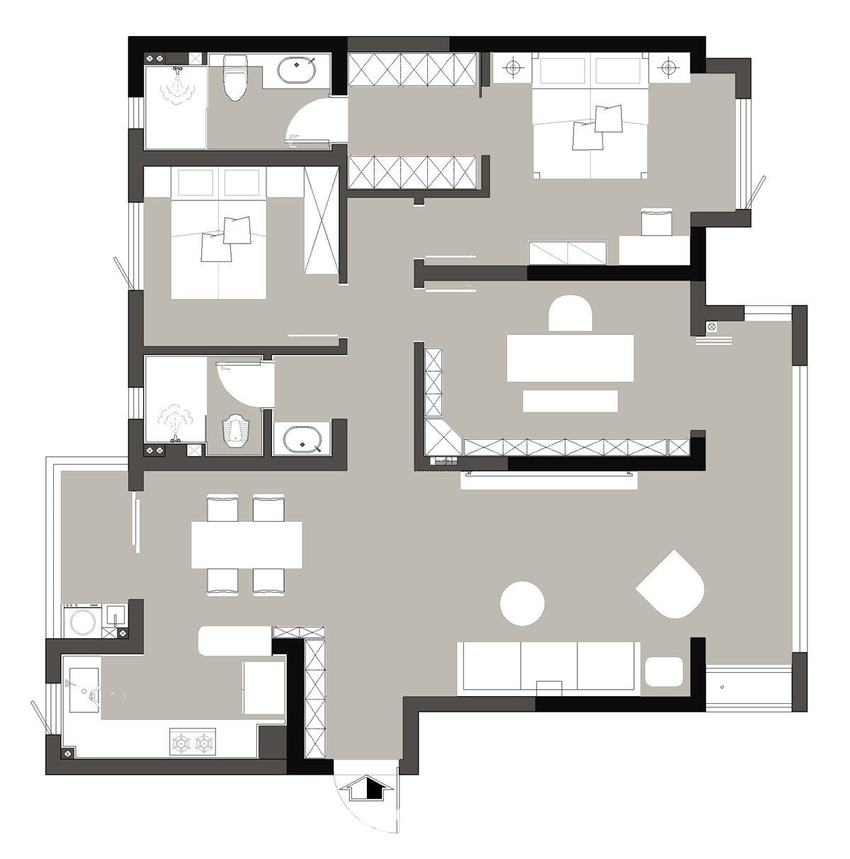 世茂璀璨天城120㎡北歐之光三居室 裝修案例實(shí)景圖-24
