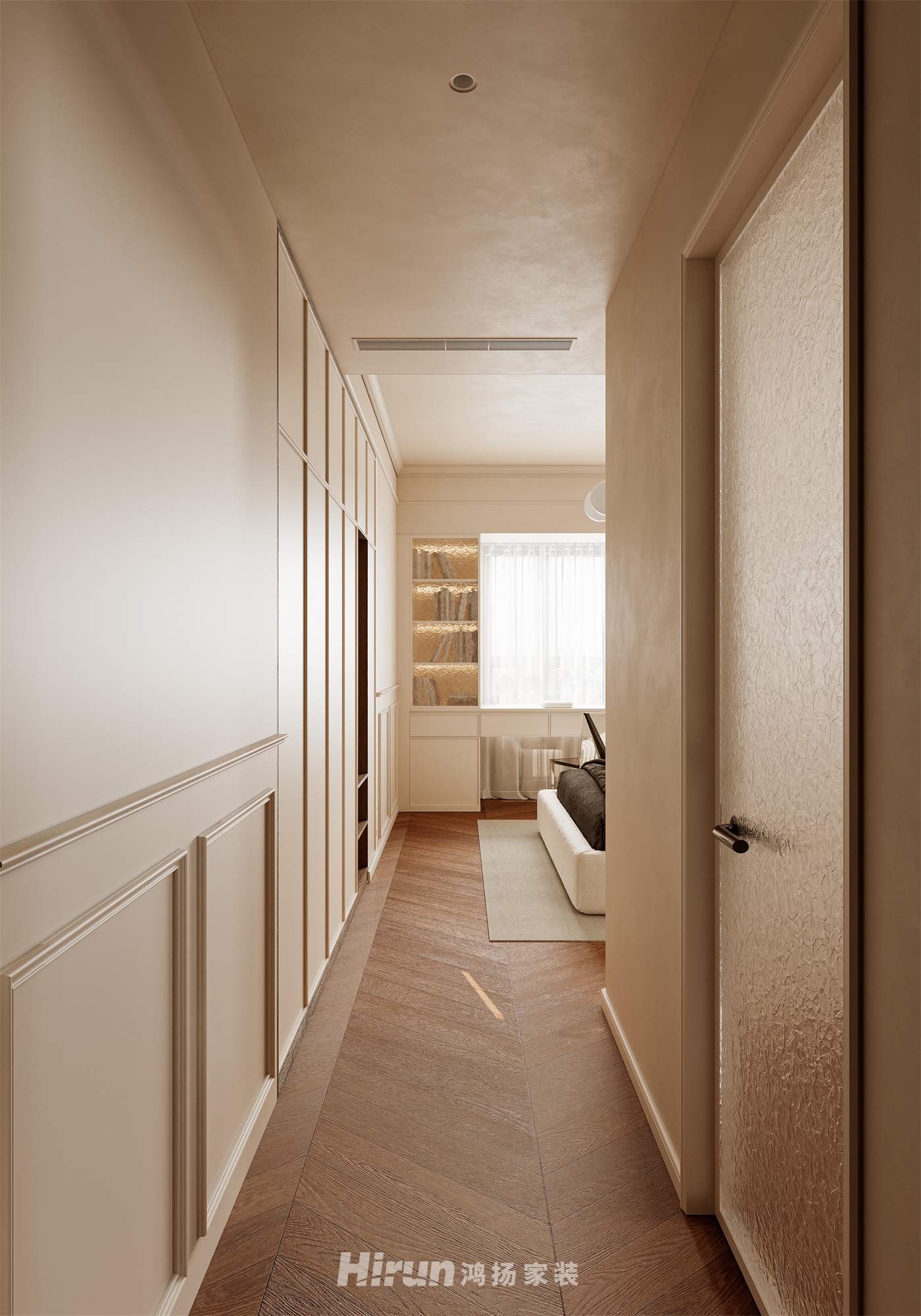 建發(fā)玖洲和璽113㎡復古風潮三居室 裝修案例效果圖-1