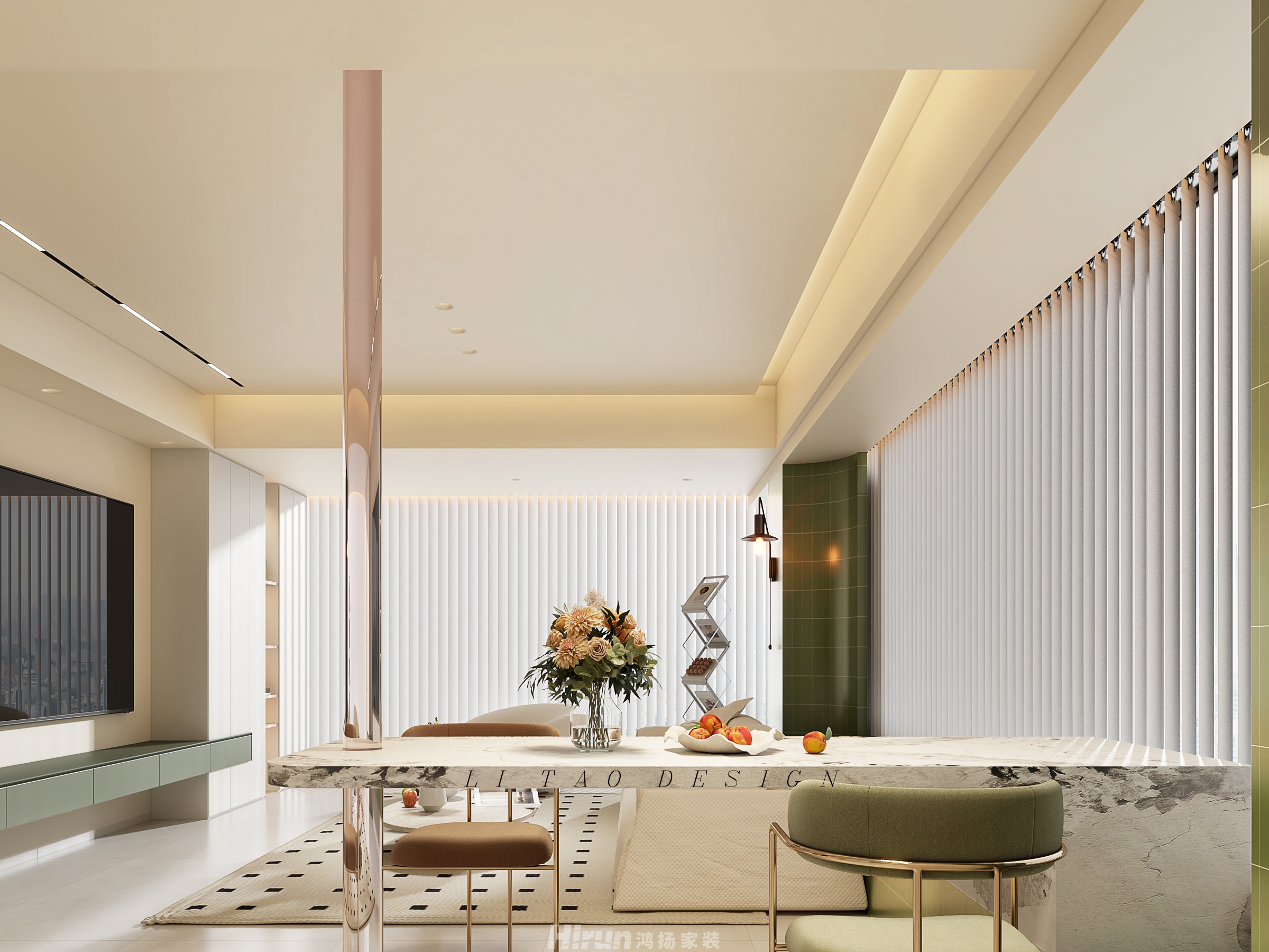 金茂國際社區128㎡優雅繽紛四居室 裝修案例效果圖-5