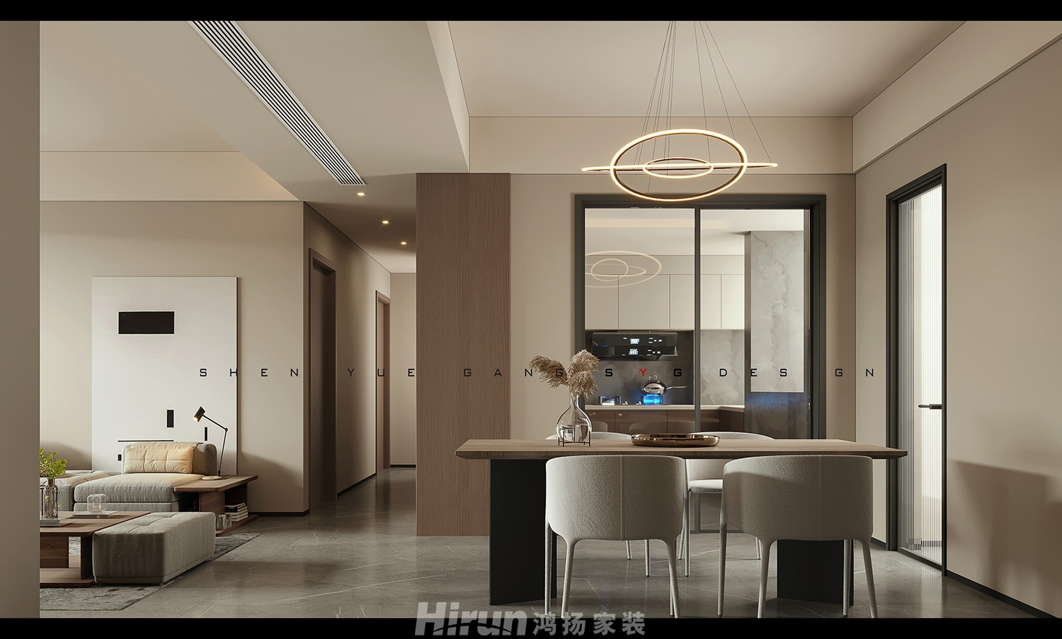 正榮濱江紫闕臺140㎡北歐之光四居室 裝修案例效果圖-3