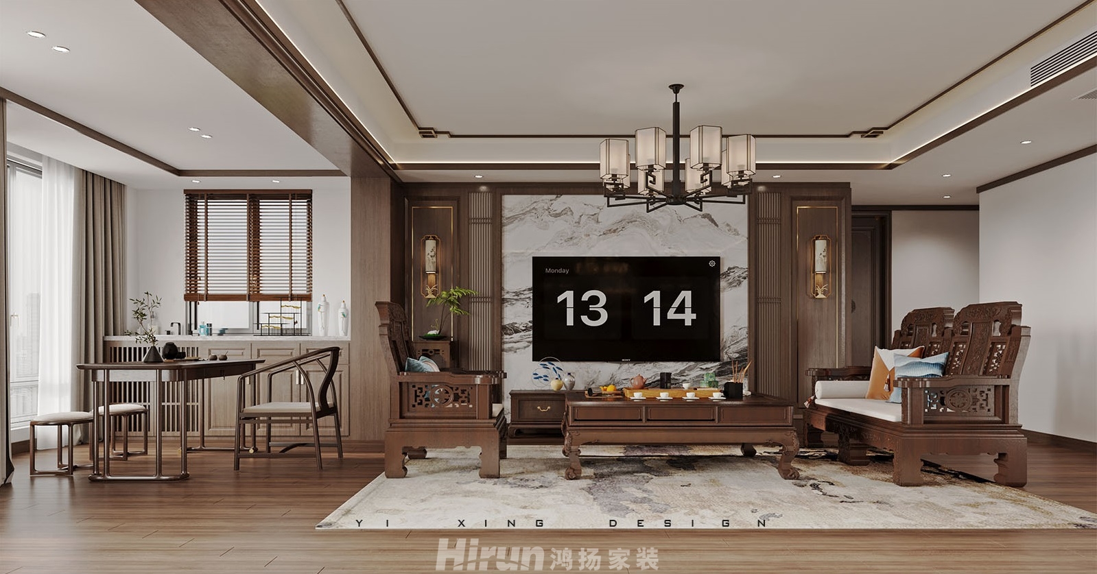 江山悅190㎡復合寫意大平層 裝修案例效果圖-3