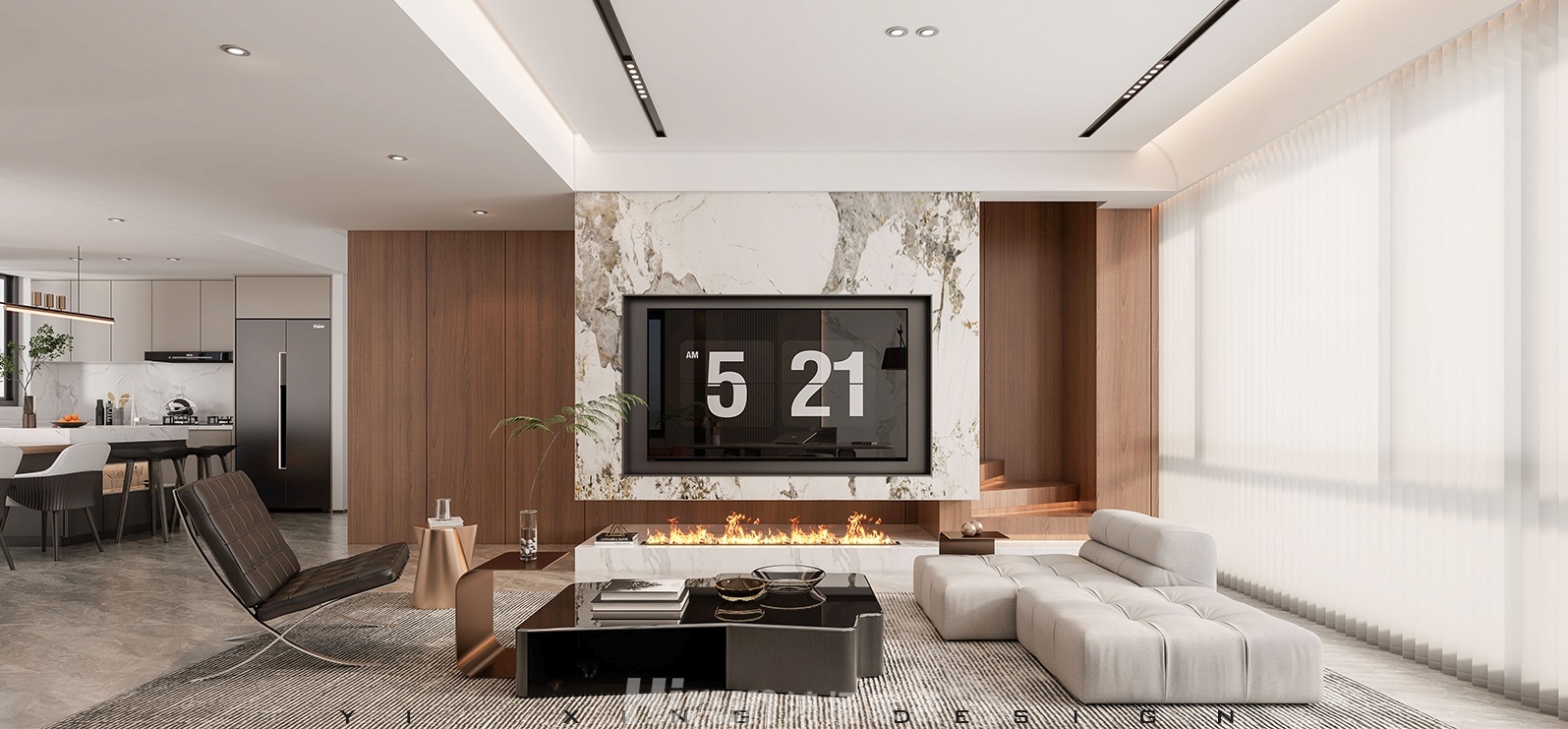 麓谷山湖郡143㎡新裝飾主義四居室 裝修案例效果圖-2