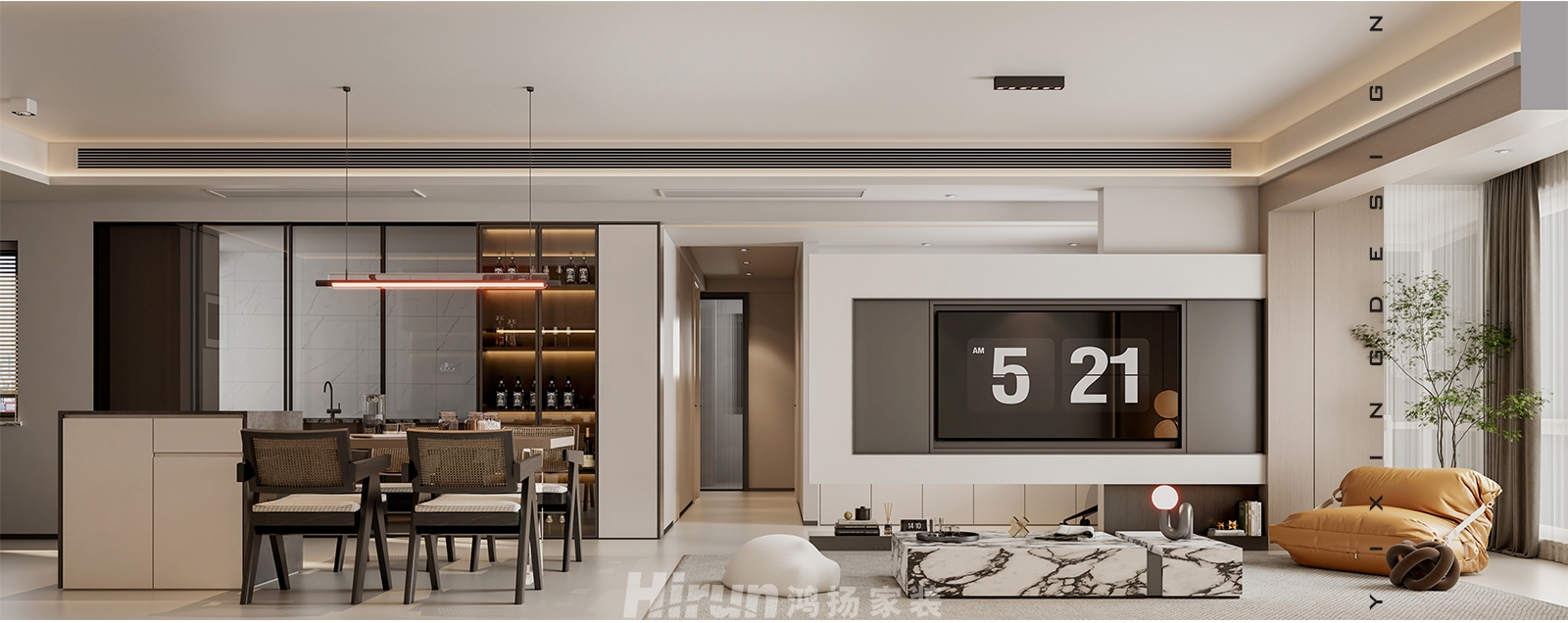 瑞豐家園140㎡北歐之光四居室 裝修案例效果圖-2