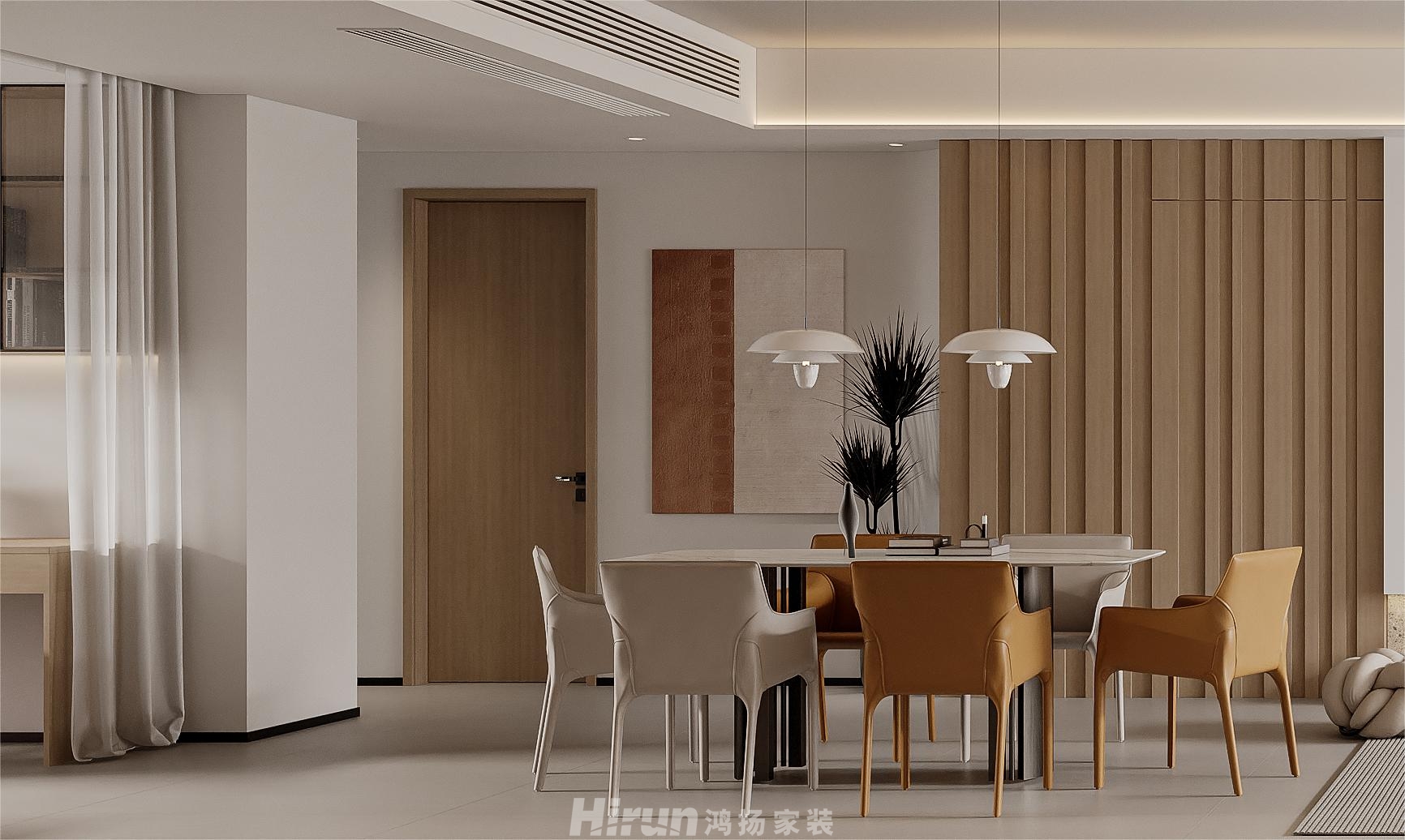 象山國(guó)際140㎡雅致現(xiàn)代四居室 裝修案例效果圖-1