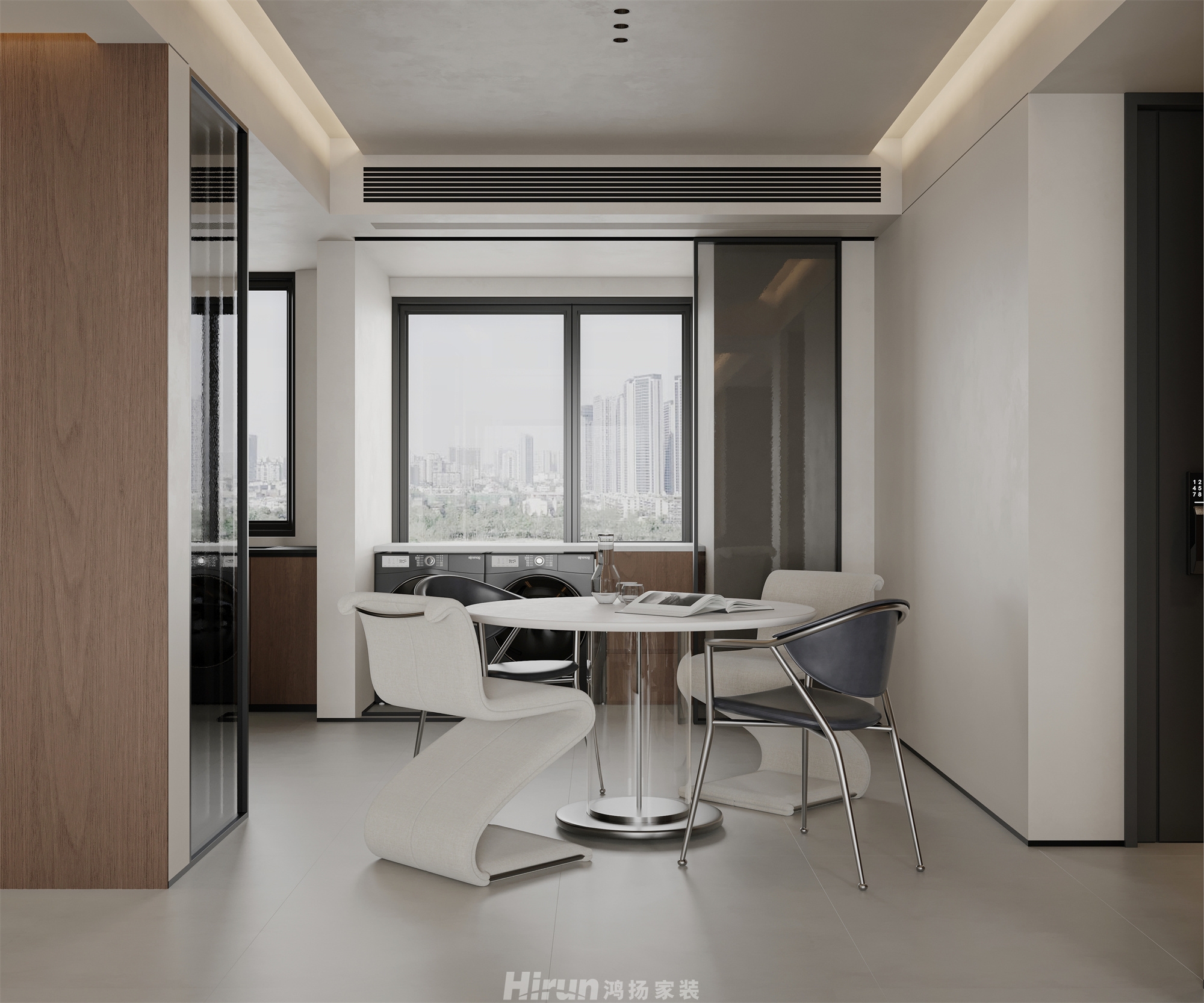 漢唐世家160㎡雅致現(xiàn)代四居室 裝修案例效果圖-1