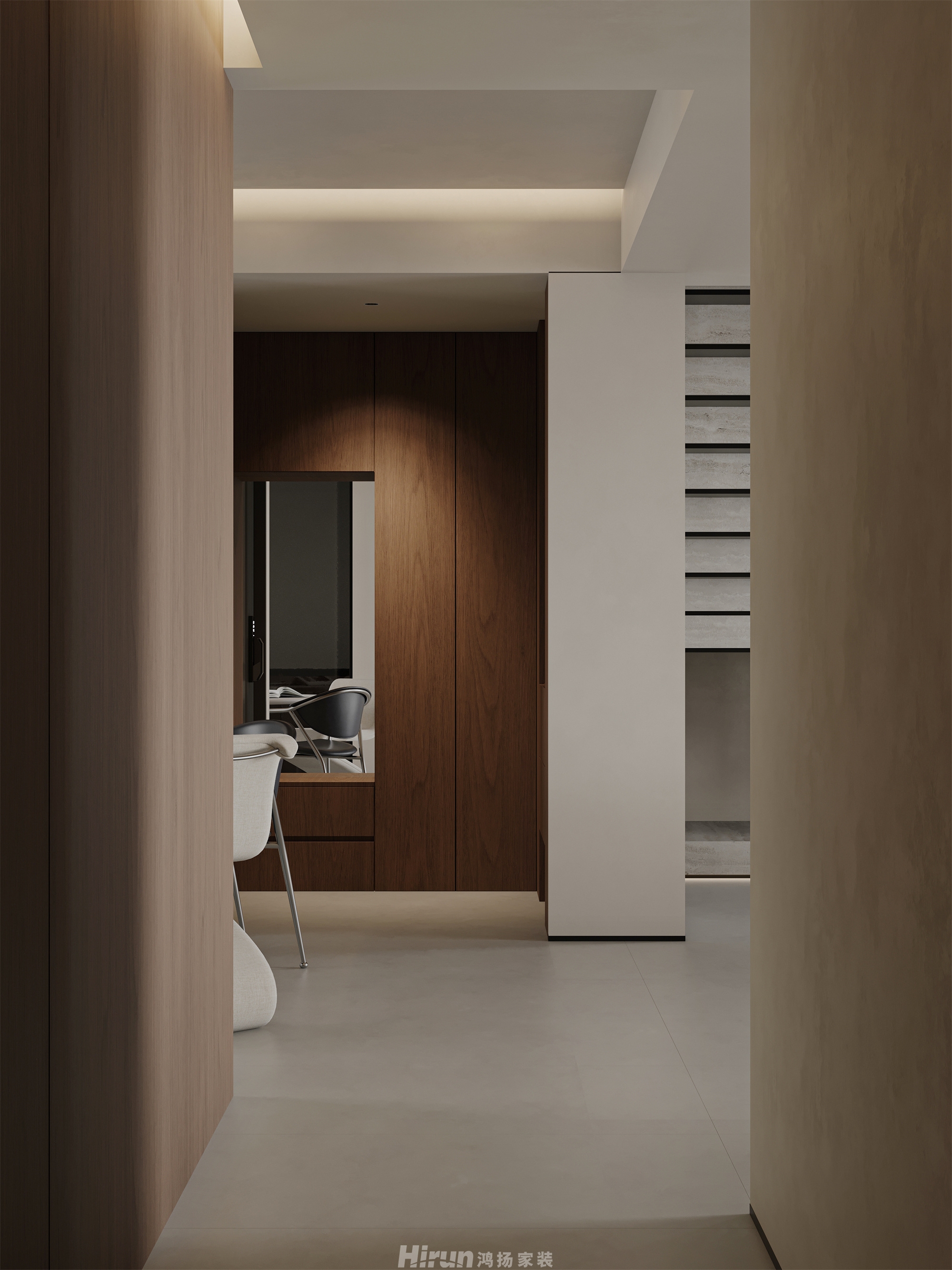 漢唐世家160㎡雅致現(xiàn)代四居室 裝修案例效果圖-4