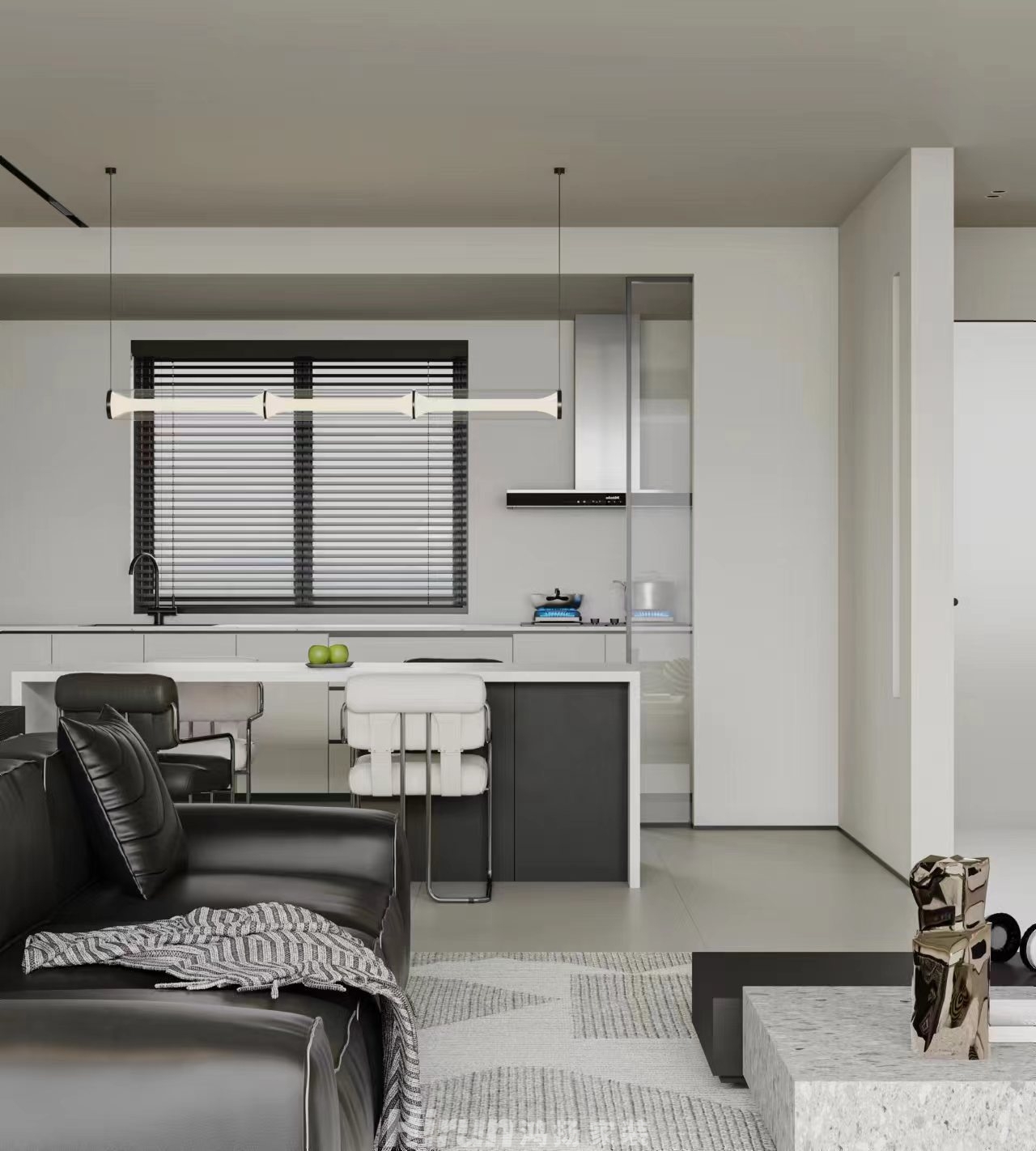 華潤潤樾府170㎡雅致現(xiàn)代四居室 裝修案例效果圖-7