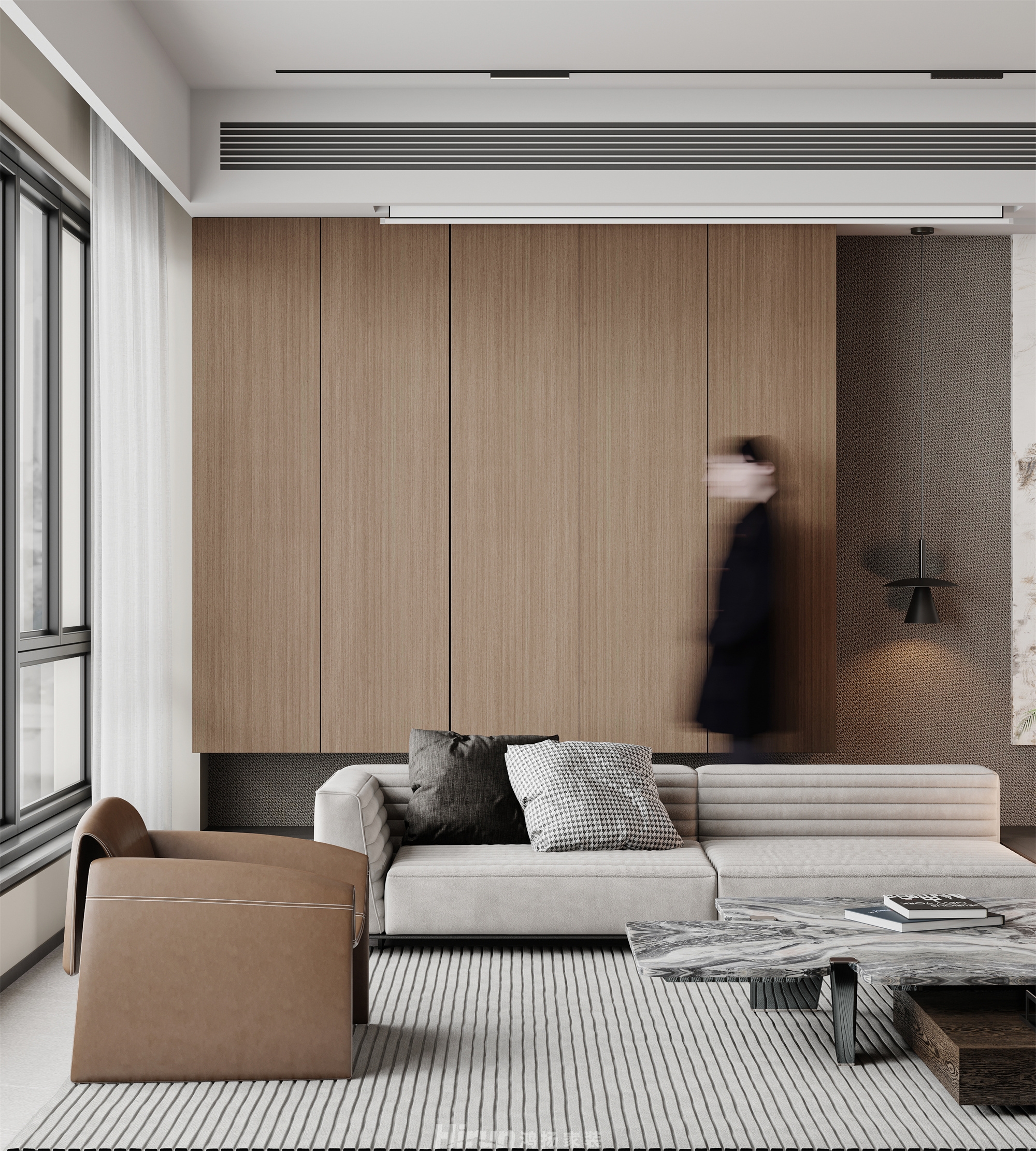 建發玖洲和璽140㎡雅致現代四居室 裝修案例效果圖-7