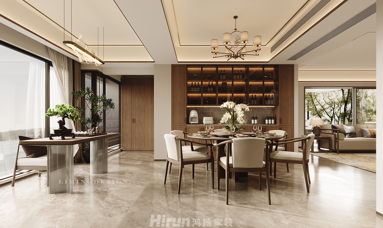 福天藏郡院子220㎡復合寫意大平層 裝修案例效果圖-5