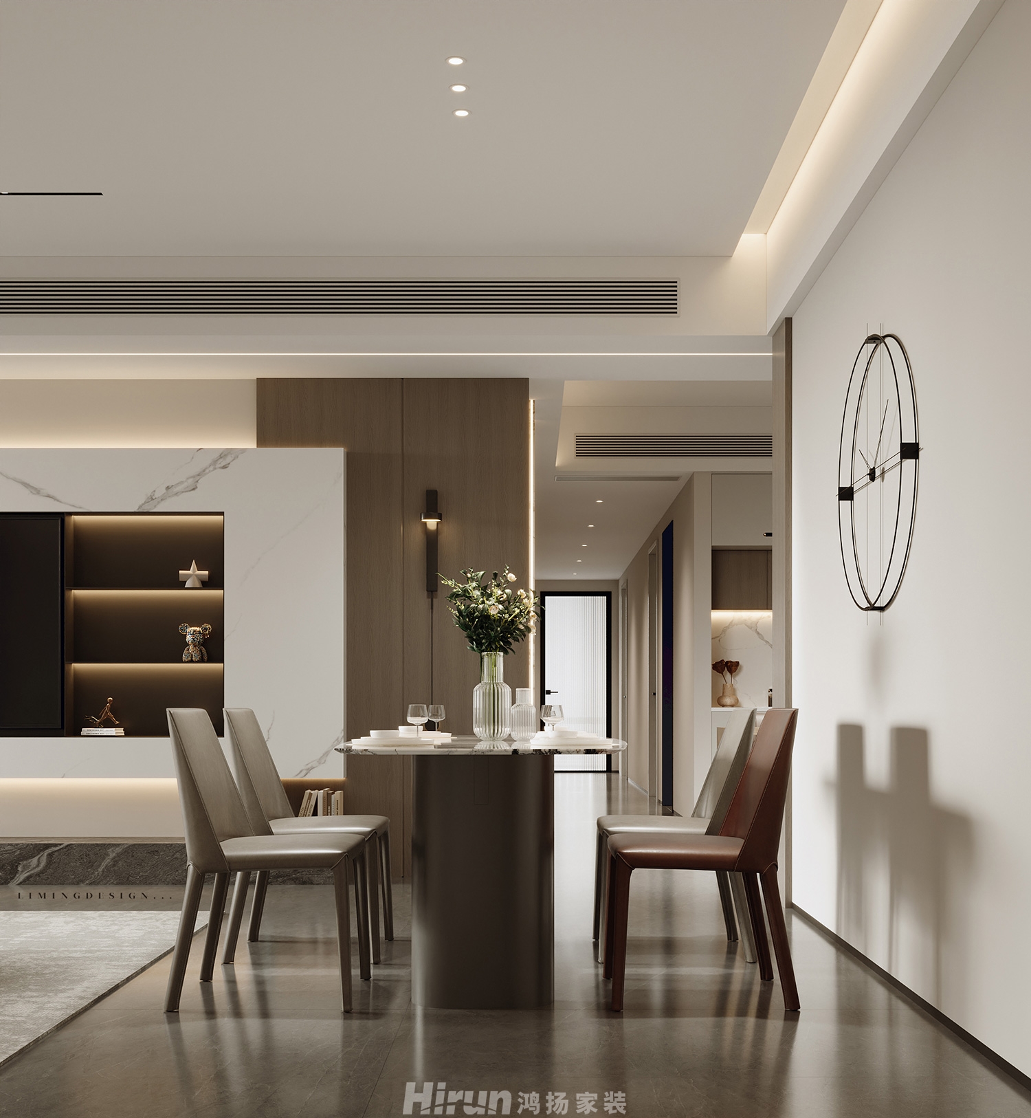 金土地第一灣225㎡雅致現(xiàn)代大平層 裝修案例效果圖-7