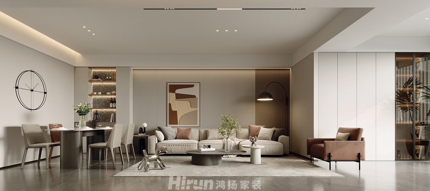 金土地第一灣225㎡雅致現(xiàn)代大平層 裝修案例效果圖-2