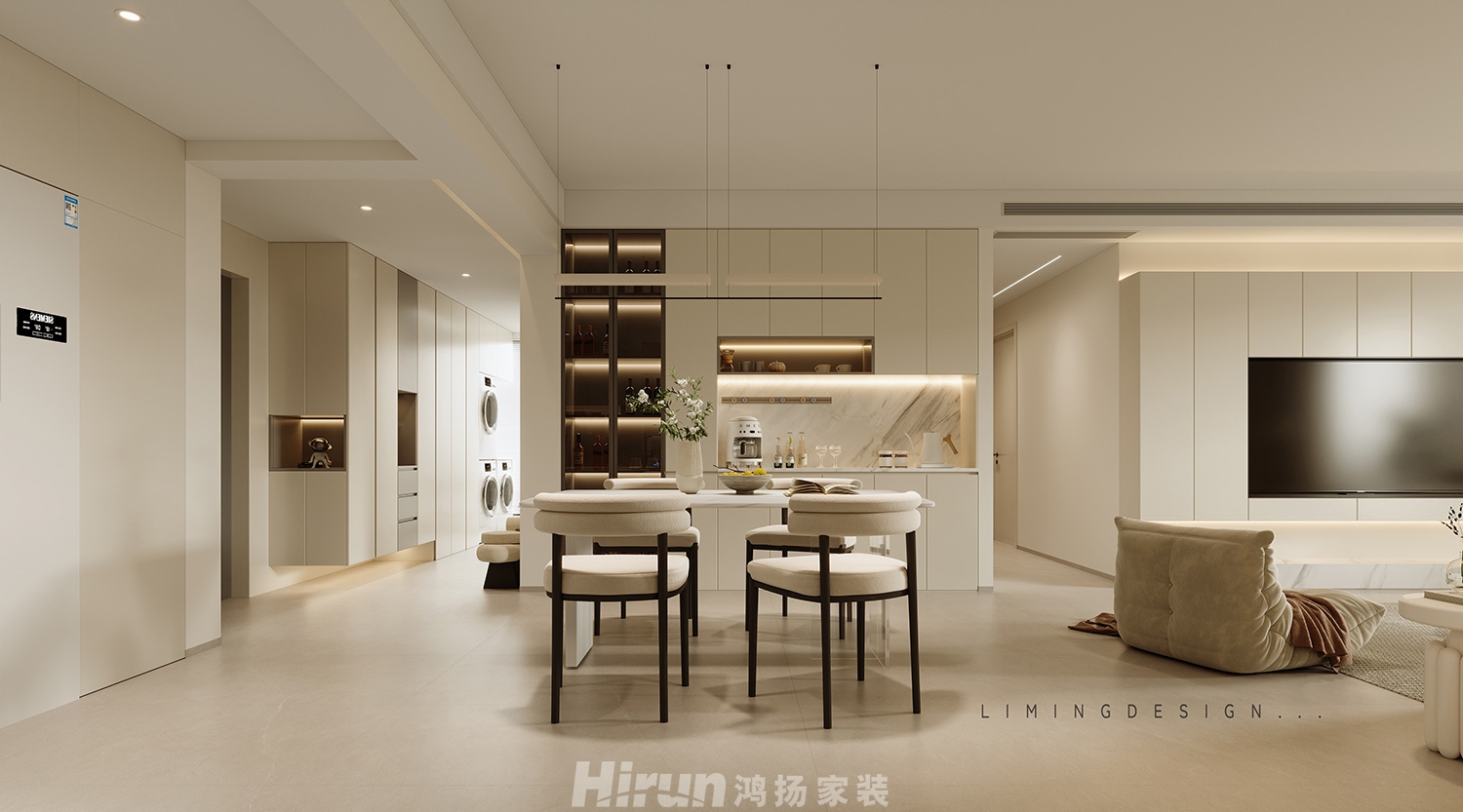 保利國際141㎡北歐之光四居室 裝修案例效果圖-1