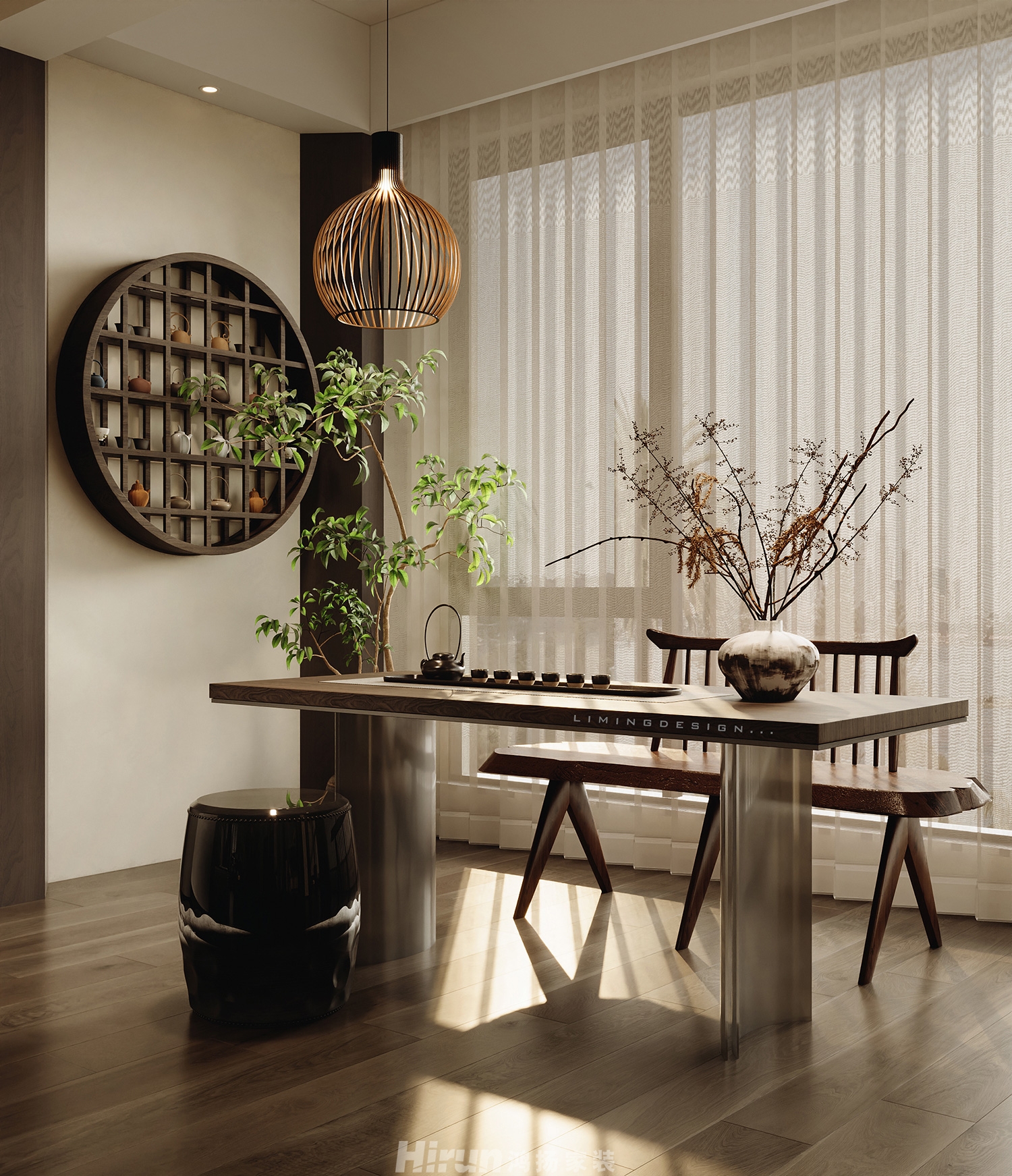 建發玖洲和璽148㎡復合寫意四居室 裝修案例效果圖-7