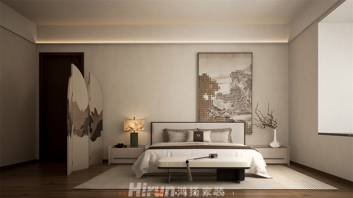 三潤城145㎡意境東方四居室 裝修案例效果圖-6