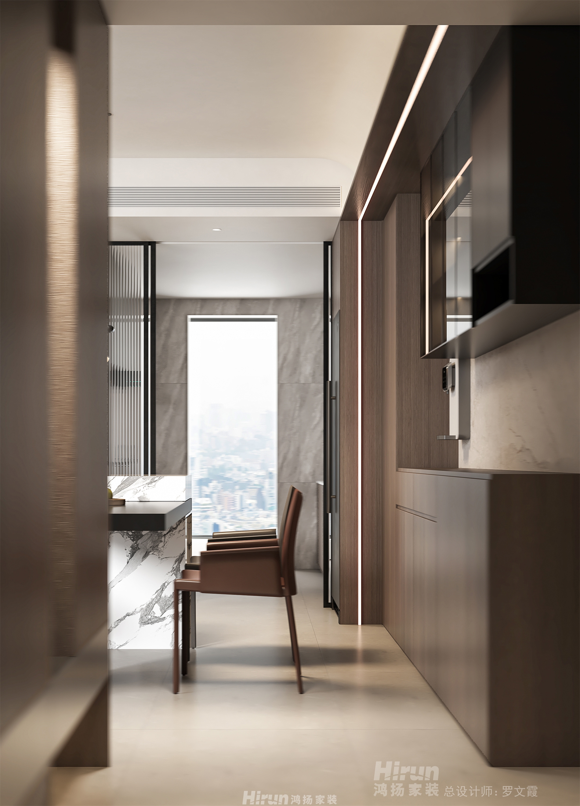 北辰三角洲160㎡新裝飾主義四居室 裝修案例效果圖-5