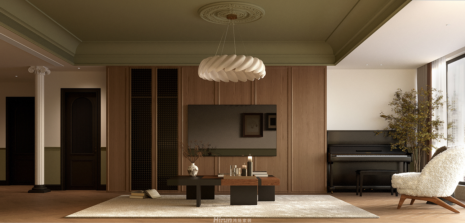 高峰璟麟府130㎡復古風潮三居室 裝修案例效果圖-7