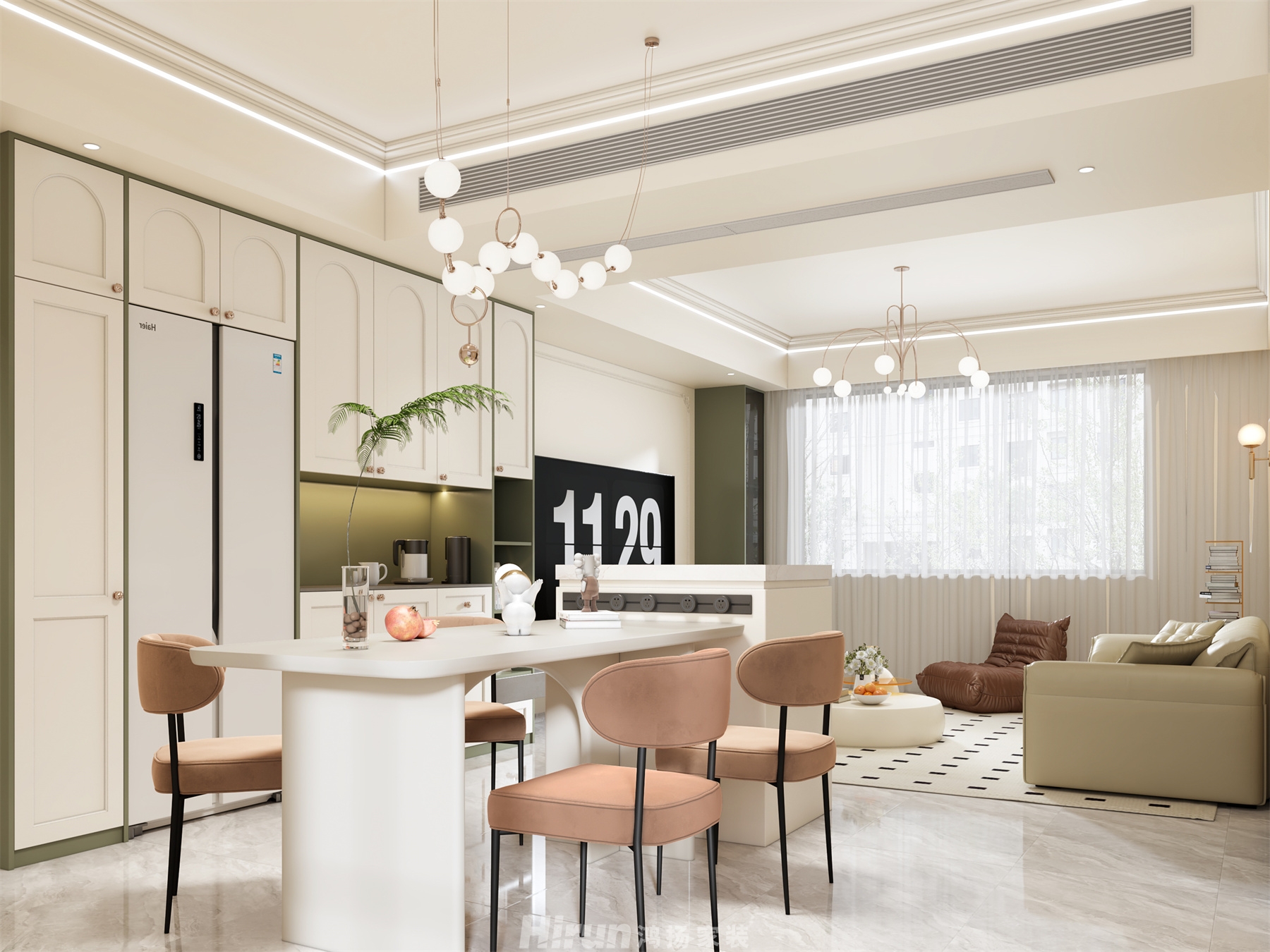 天一康園140㎡輕歐簡美四居室 裝修案例效果圖-8