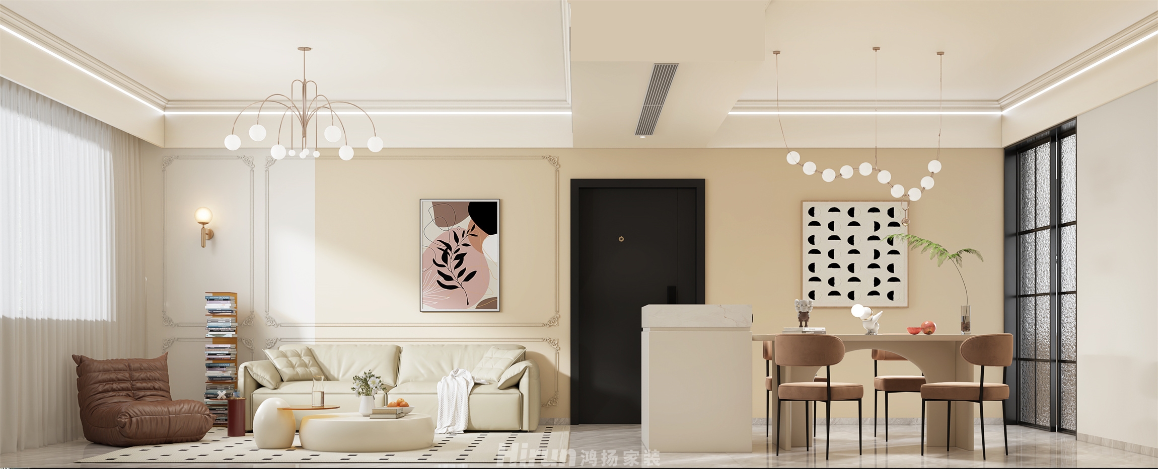 天一康園140㎡輕歐簡美四居室 裝修案例效果圖-5