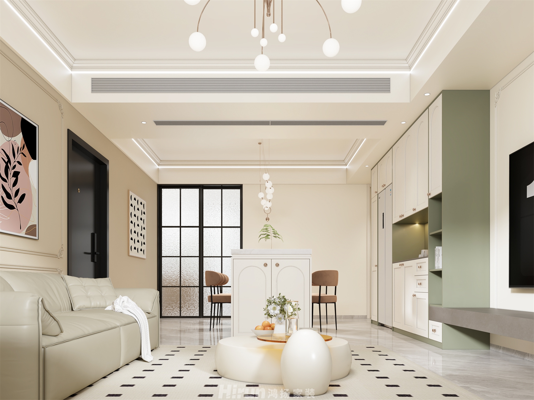 天一康園140㎡輕歐簡美四居室 裝修案例效果圖-6