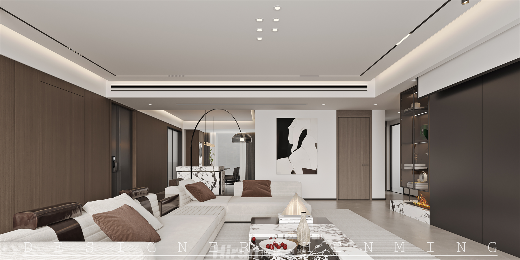 正榮濱江紫闕臺153㎡雅致現代四居室 裝修案例效果圖-1