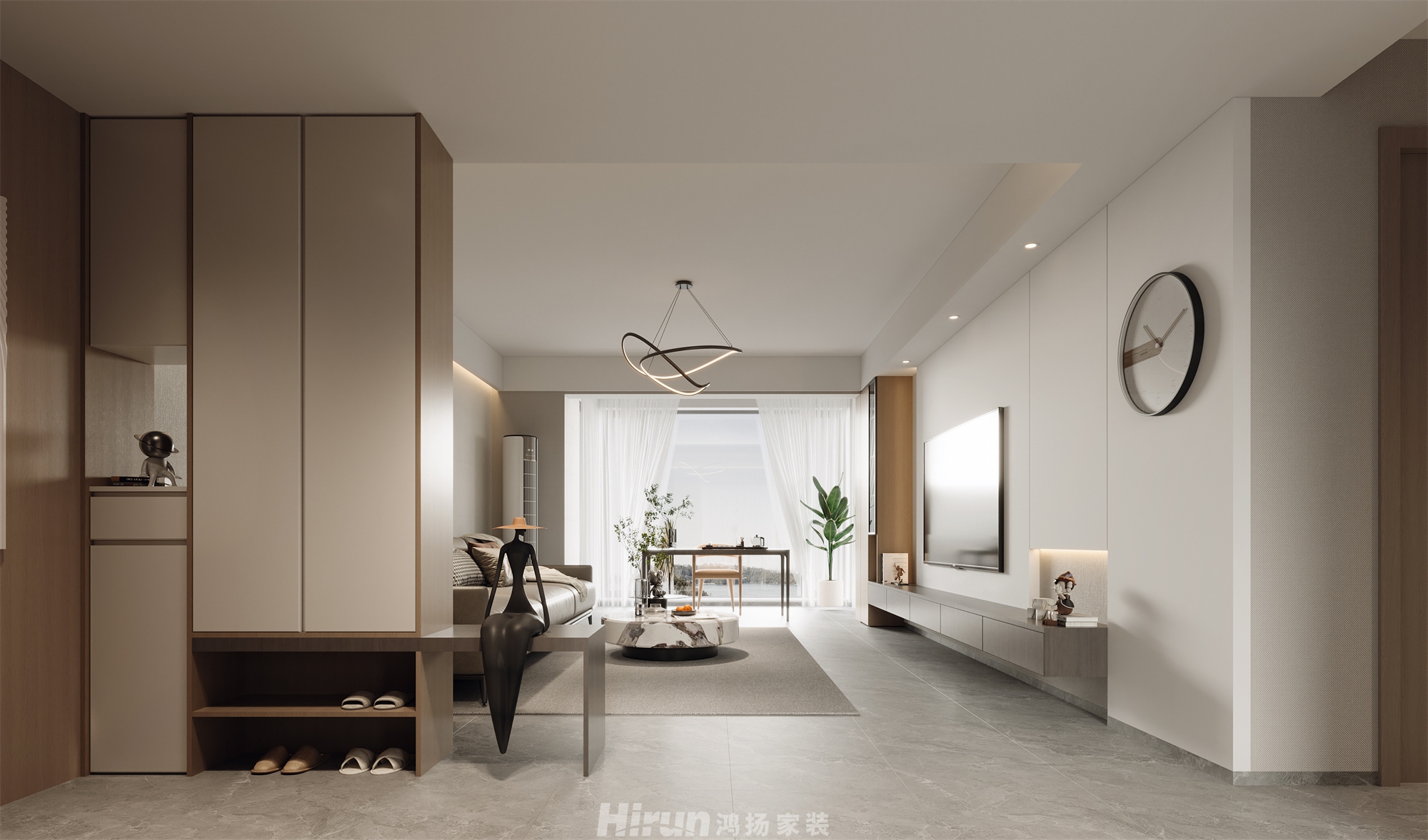 綠城·桂花城聞鶯苑140㎡雅致現代四居室 裝修案例效果圖-6