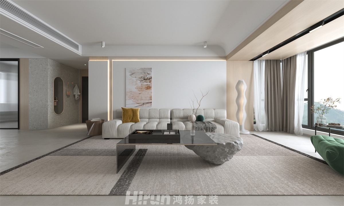 北辰三角洲157㎡雅致現代四居室 裝修案例效果圖-2