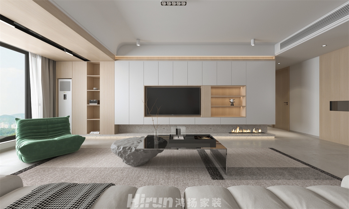 北辰三角洲157㎡雅致現代四居室 裝修案例效果圖-1